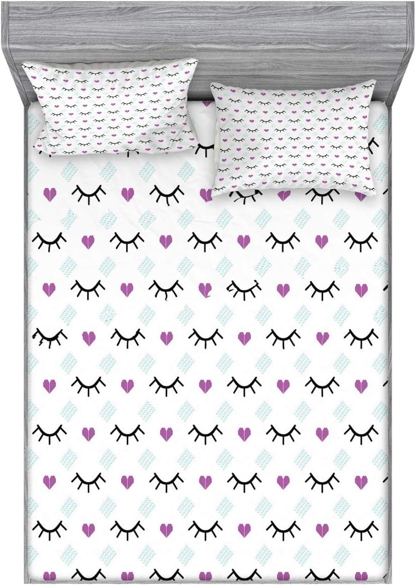 imageAmbesonne Dragon Fitted Sheet amp Pillow Sham Set Cartoon Style Design for Animal Pattern Colorful Dragons Art Print Decorative Printed 2 Piece Bedding Decor Set Twin Aqua WhiteFuchsia Pale Blue Black