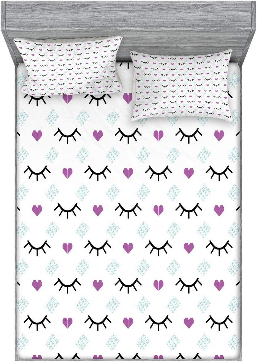 imageAmbesonne Dragon Fitted Sheet amp Pillow Sham Set Cartoon Style Design for Animal Pattern Colorful Dragons Art Print Decorative Printed 2 Piece Bedding Decor Set Twin Aqua WhiteFuchsia Pale Blue Black