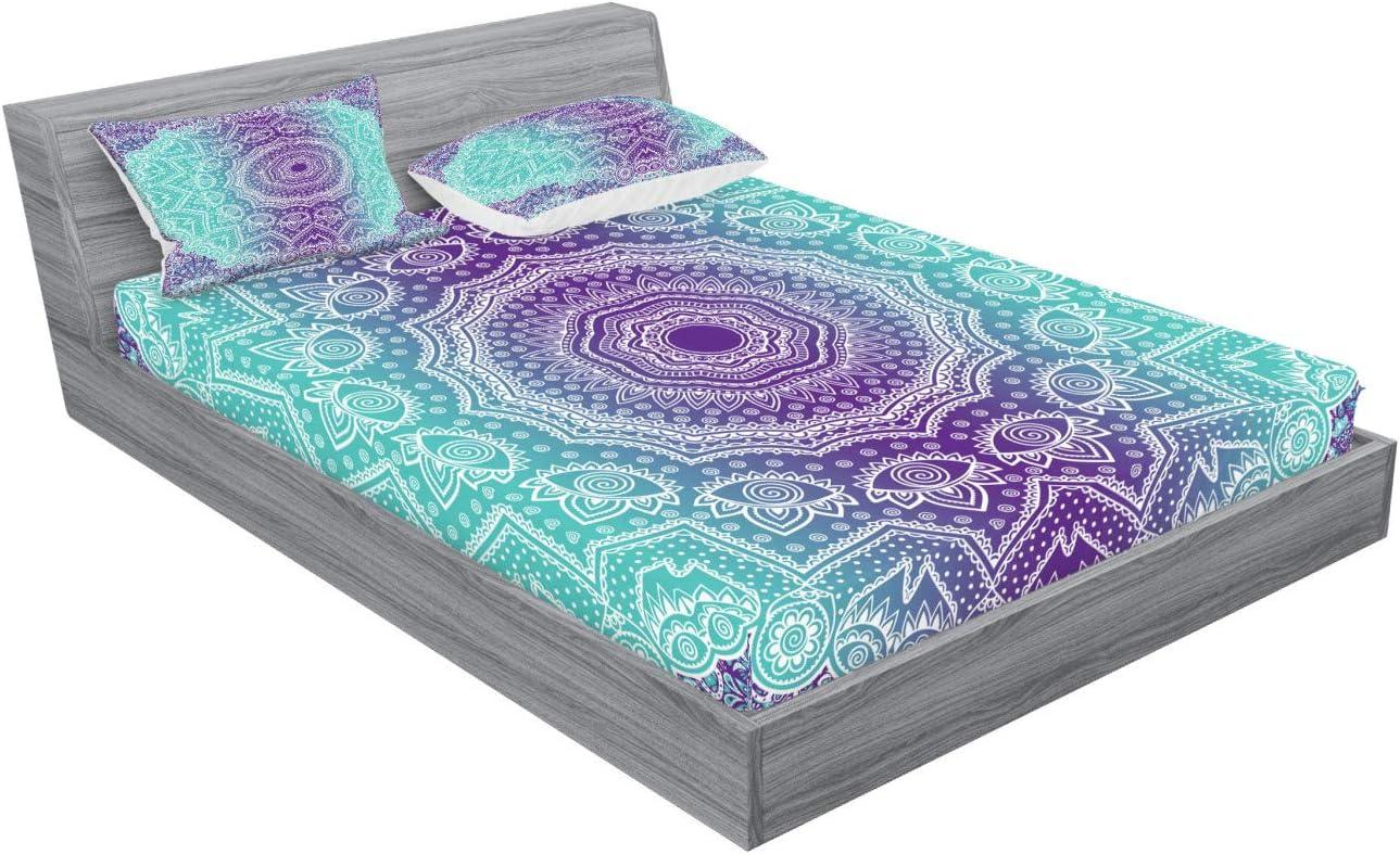 imageAmbesonne Dragon Fitted Sheet amp Pillow Sham Set Cartoon Style Design for Animal Pattern Colorful Dragons Art Print Decorative Printed 2 Piece Bedding Decor Set Twin Aqua WhiteAqua