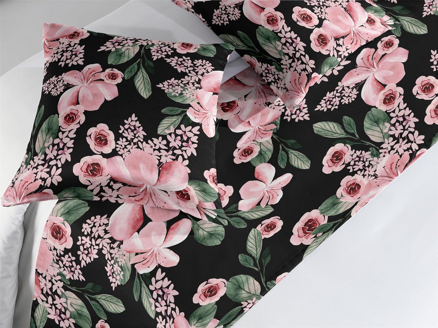 imageAmbesonne Floral Bed Runner Set Roses Lavender Eucalyptus Watercolor Valentines Day Romantic Concept Decorative Bedding Scarf and a Pillow Sham for Hotels Homes Twin Purple Grey and Off WhitePastel Pink Hunter Green