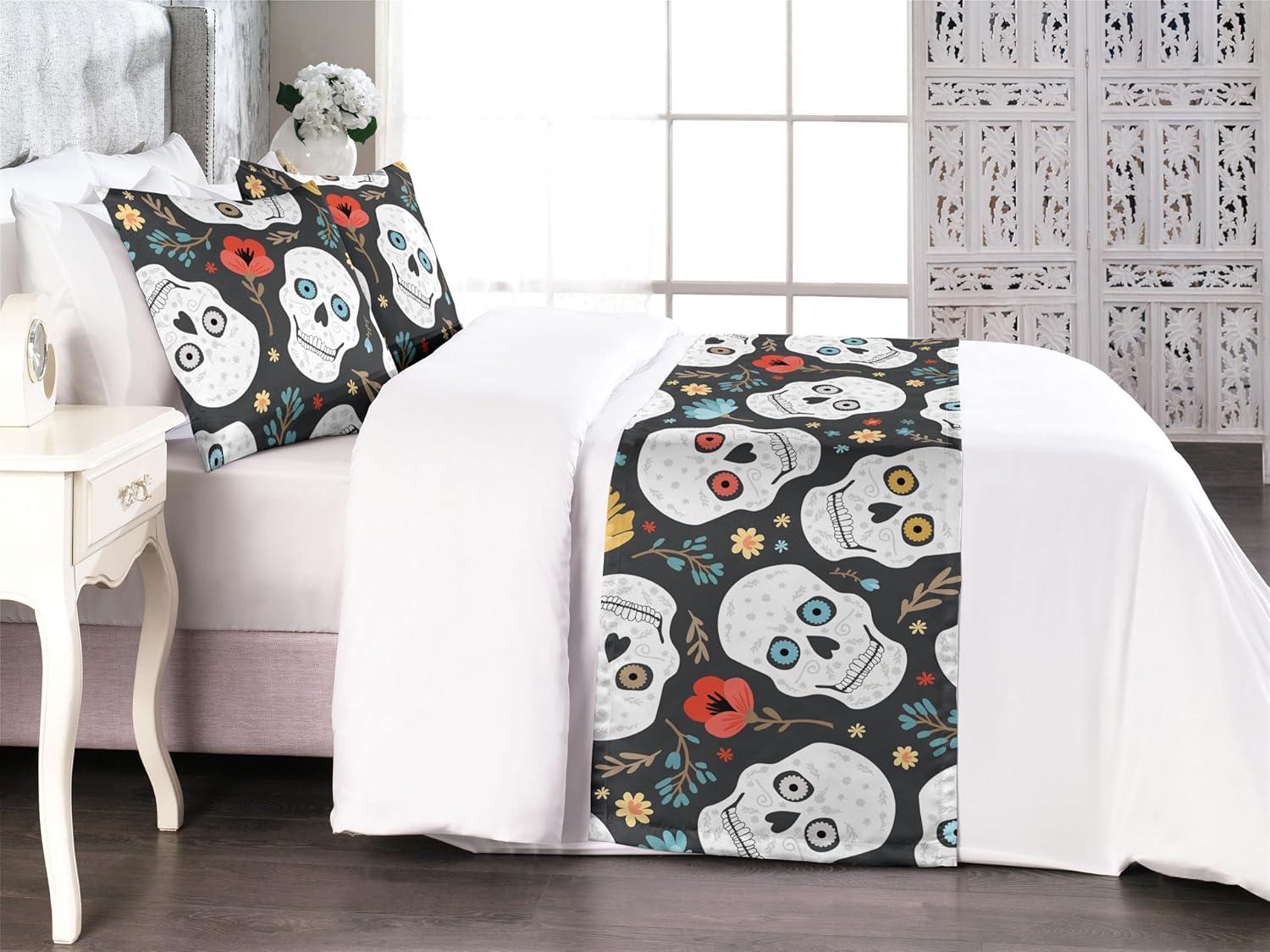 imageAmbesonne Floral Bed Runner Set Roses Lavender Eucalyptus Watercolor Valentines Day Romantic Concept Decorative Bedding Scarf and a Pillow Sham for Hotels Homes Twin Purple Grey and Off WhiteBurnt Sienna Ivory