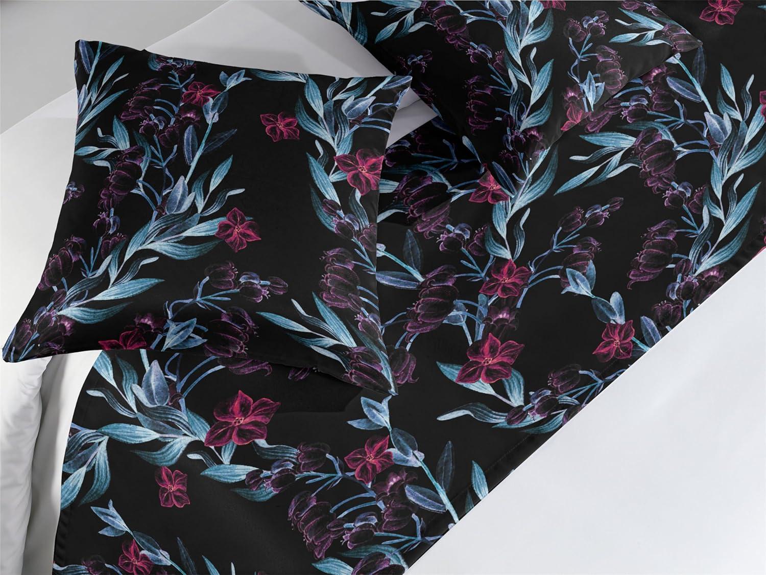imageAmbesonne Floral Bed Runner Set Roses Lavender Eucalyptus Watercolor Valentines Day Romantic Concept Decorative Bedding Scarf and a Pillow Sham for Hotels Homes Twin Purple Grey and Off WhiteBlue Grey and Dark Magenta