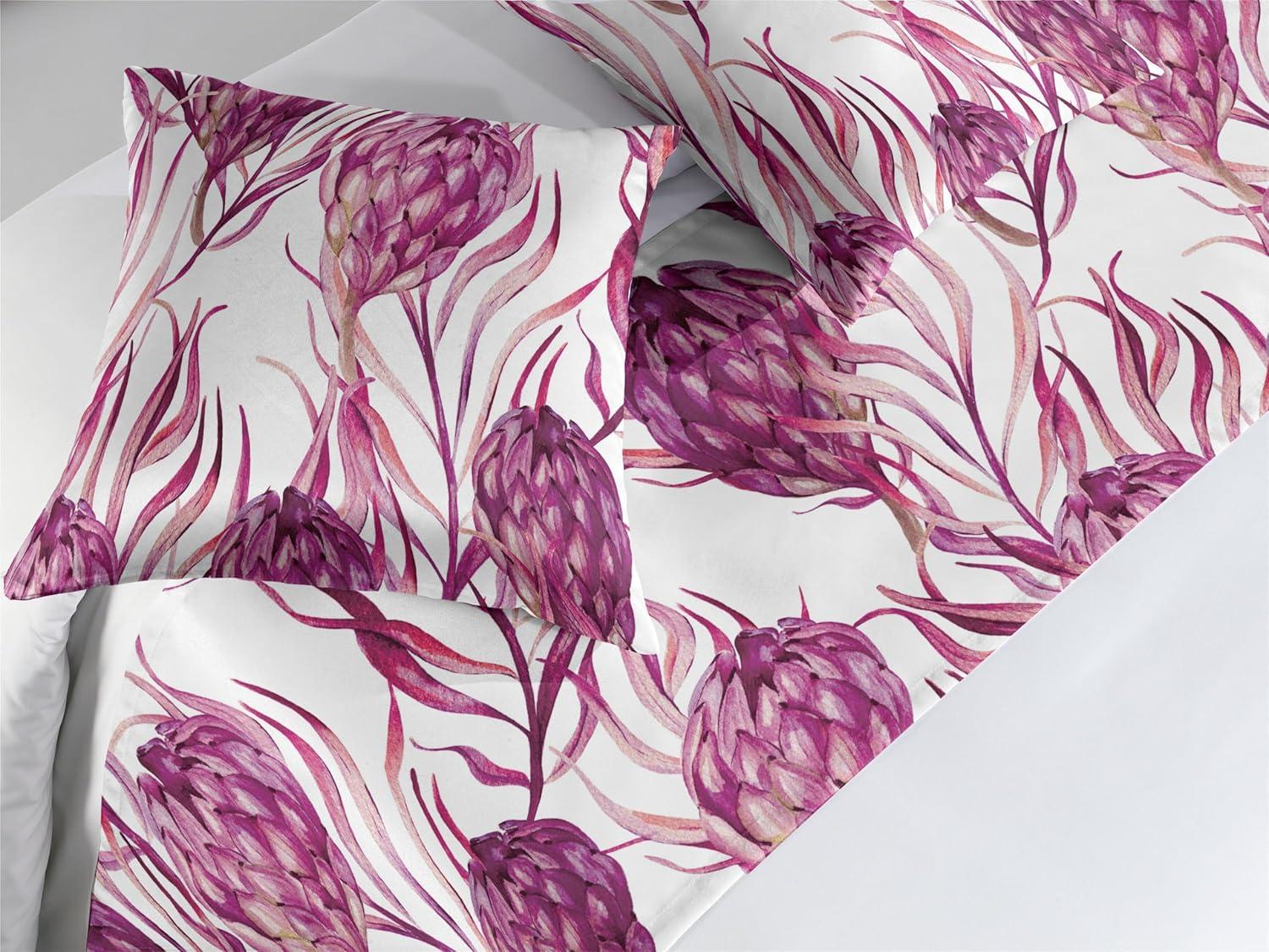 imageAmbesonne Floral Bed Runner Set Roses Lavender Eucalyptus Watercolor Valentines Day Romantic Concept Decorative Bedding Scarf and a Pillow Sham for Hotels Homes Twin Purple Grey and Off WhiteDark Magenta White