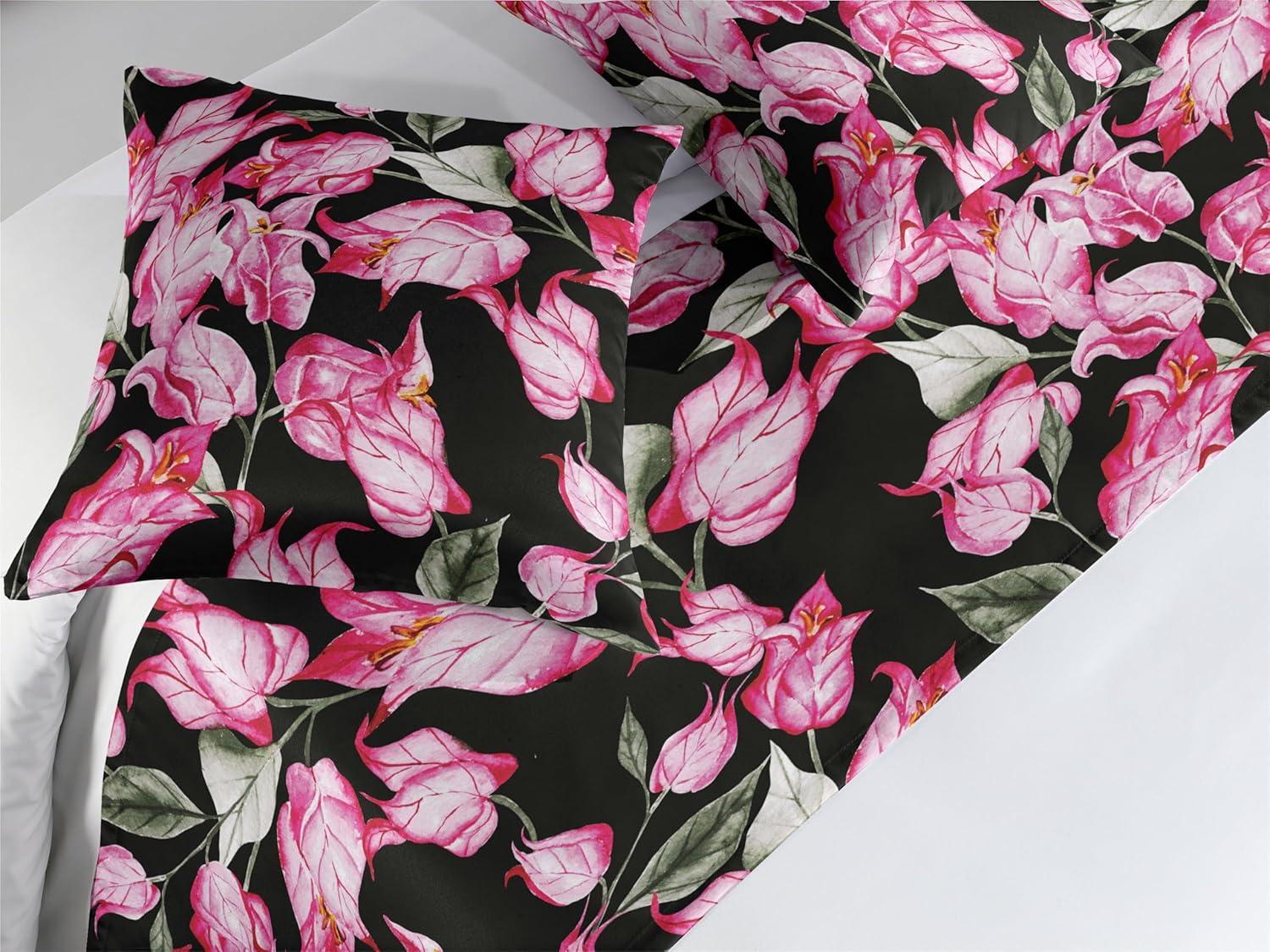 imageAmbesonne Floral Bed Runner Set Roses Lavender Eucalyptus Watercolor Valentines Day Romantic Concept Decorative Bedding Scarf and a Pillow Sham for Hotels Homes Twin Purple Grey and Off WhiteHot Pink Reseda Green