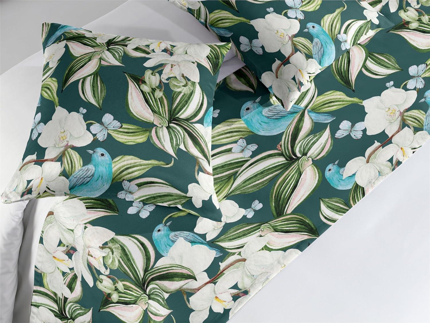 imageAmbesonne Floral Bed Runner Set Roses Lavender Eucalyptus Watercolor Valentines Day Romantic Concept Decorative Bedding Scarf and a Pillow Sham for Hotels Homes Twin Purple Grey and Off WhiteFern Green Sky Blue Teal
