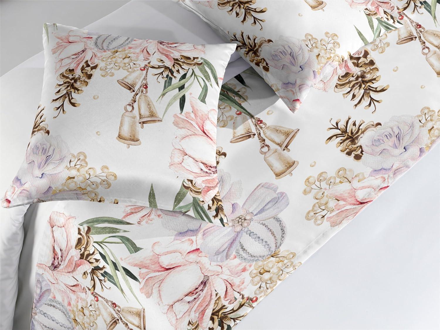 imageAmbesonne Floral Bed Runner Set Valentines Day Romantic Concept Watercolor Hydrangeas Roses Birds Decorative Bedding Scarf and 2 Pillow Shams for Hotels Homes Queen Soft Pink Pistachio GreenPale Ceil Blue Green