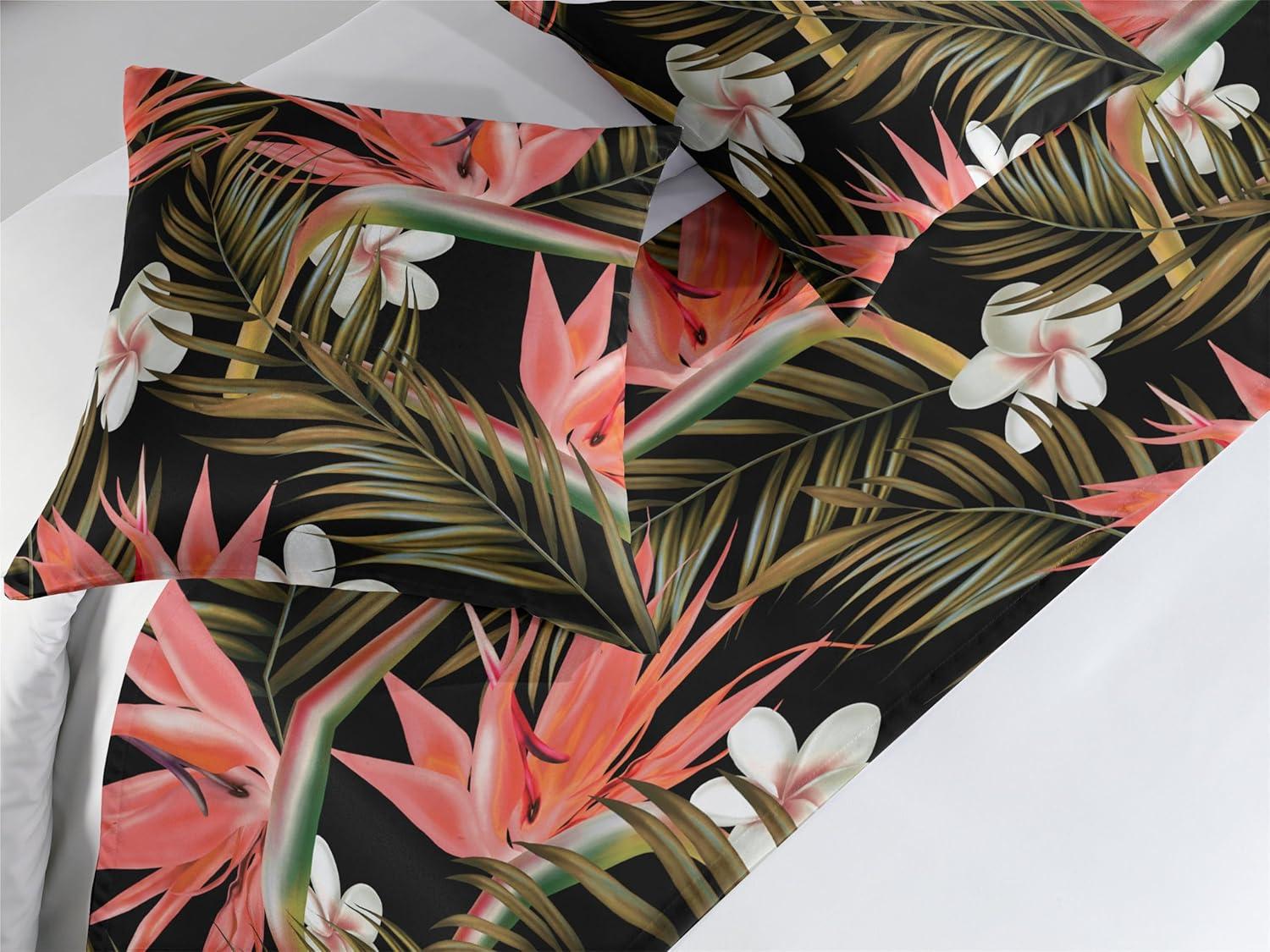 imageAmbesonne Floral Bed Runner Set Valentines Day Romantic Concept Watercolor Hydrangeas Roses Birds Decorative Bedding Scarf and 2 Pillow Shams for Hotels Homes Queen Soft Pink Pistachio GreenDark Coral and Fern Green