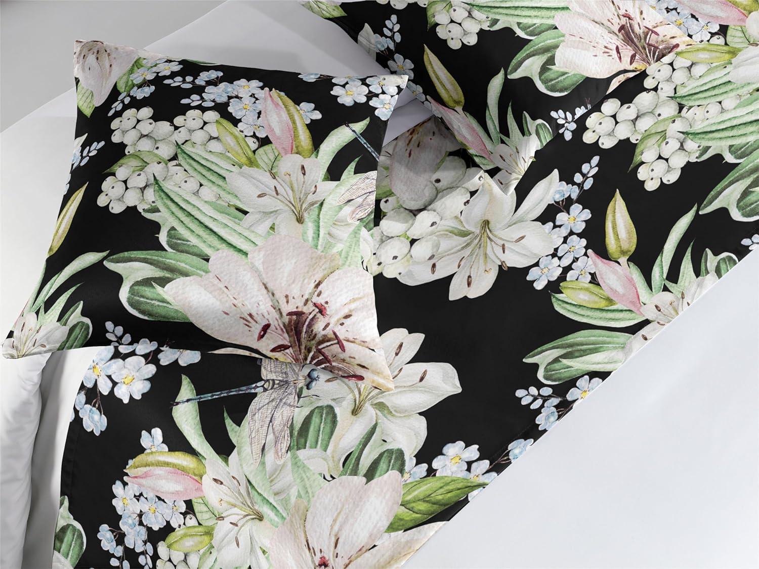 imageAmbesonne Floral Bed Runner Set Valentines Day Romantic Concept Watercolor Hydrangeas Roses Birds Decorative Bedding Scarf and 2 Pillow Shams for Hotels Homes Queen Soft Pink Pistachio GreenLaurel Green Black White