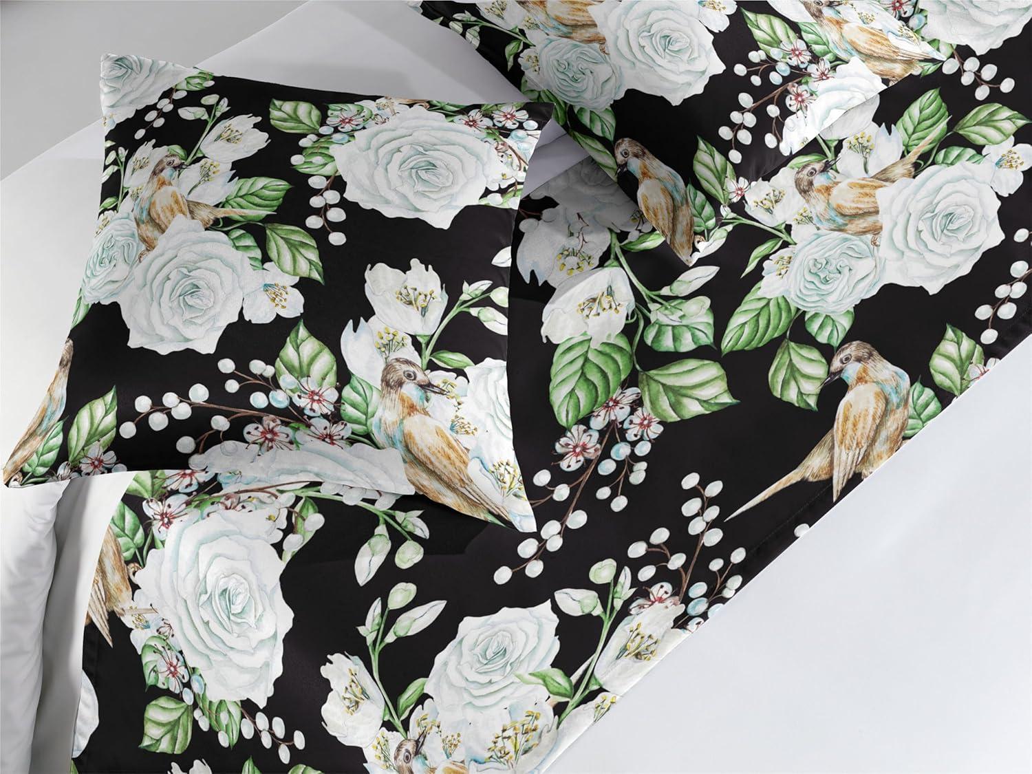 imageAmbesonne Floral Bed Runner Set Valentines Day Romantic Concept Watercolor Hydrangeas Roses Birds Decorative Bedding Scarf and 2 Pillow Shams for Hotels Homes Queen Soft Pink Pistachio GreenSea Green Pastel Brown