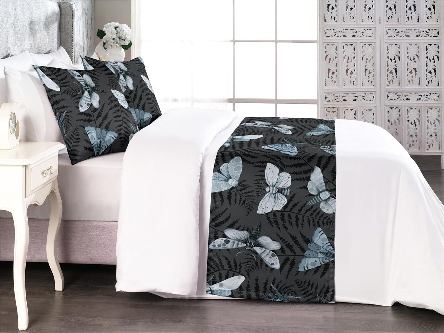imageAmbesonne Floral Bed Runner Set Valentines Day Romantic Concept Watercolor Hydrangeas Roses Birds Decorative Bedding Scarf and 2 Pillow Shams for Hotels Homes Queen Soft Pink Pistachio GreenBlue Grey Pale Teal