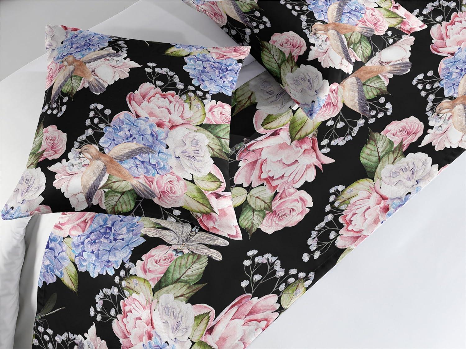 imageAmbesonne Floral Bed Runner Set Valentines Day Romantic Concept Watercolor Hydrangeas Roses Birds Decorative Bedding Scarf and 2 Pillow Shams for Hotels Homes Queen Soft Pink Pistachio GreenSoft Pink Pistachio Green