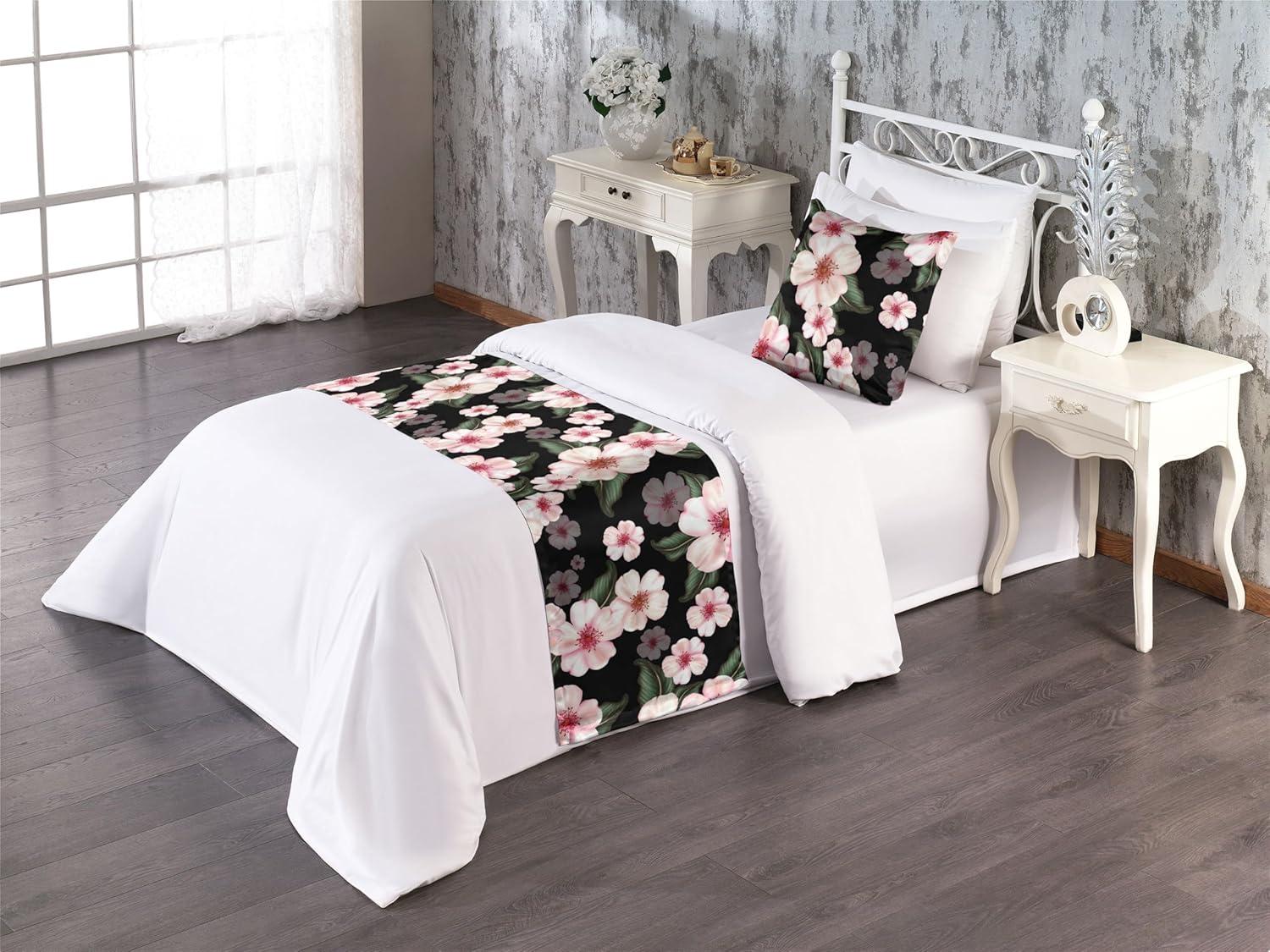 imageAmbesonne Floral Bed Runner Set Valentines Day Romantic Concept Watercolor Hydrangeas Roses Birds Decorative Bedding Scarf and 2 Pillow Shams for Hotels Homes Queen Soft Pink Pistachio GreenBlush Reseda Green