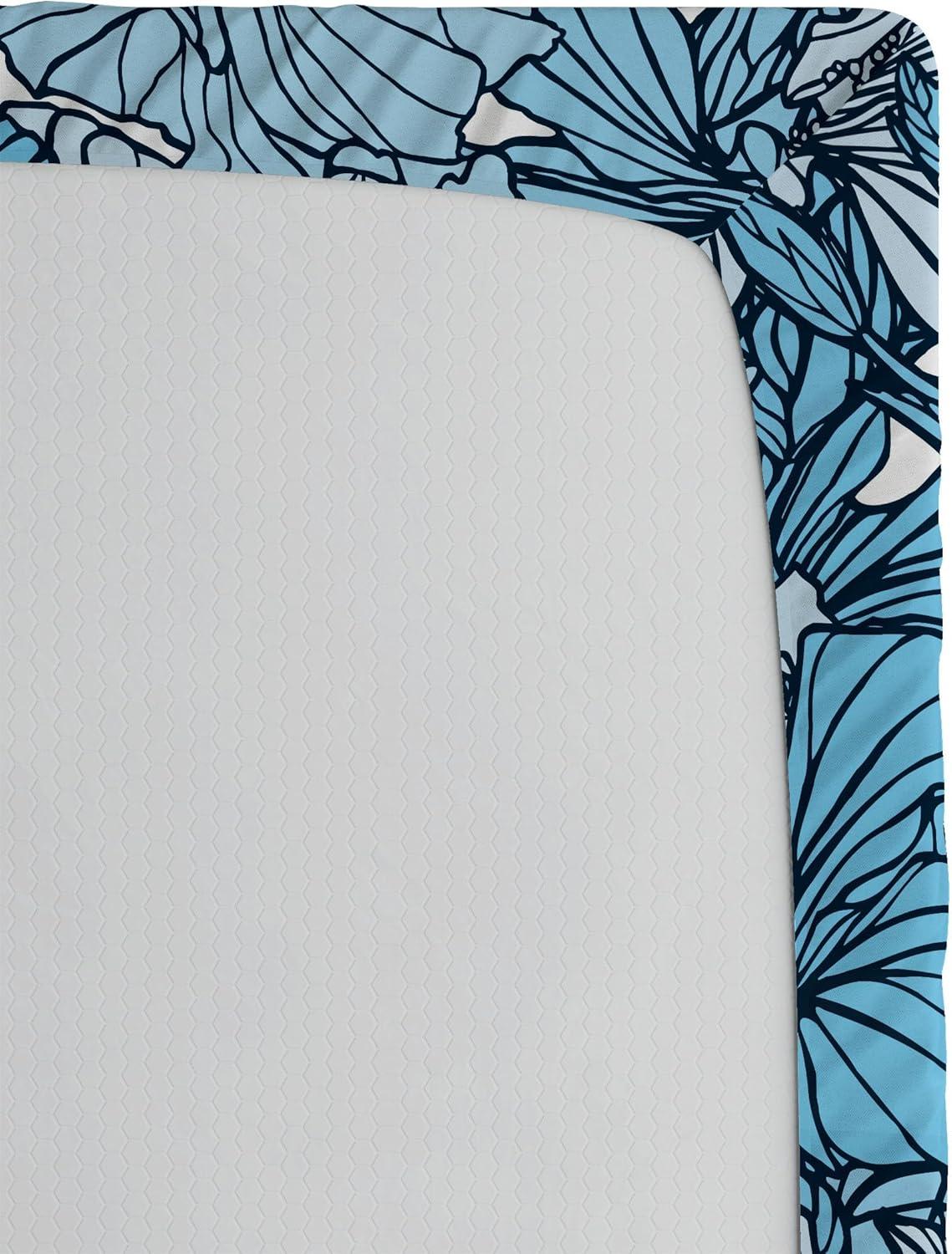 imageAmbesonne Floral Fitted Sheet Romantic Valentines Day Theme Overlapping Simplistic Rose Flowers Art Decorative Soft Fabric Bedding AllRound Elastic Pocket Full Size Pale Salmon and BlushPale Azure Blue and White