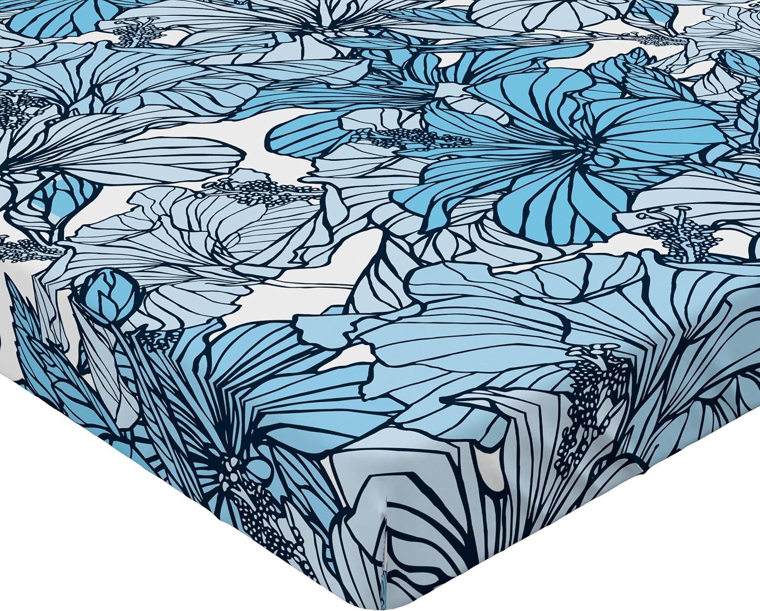 imageAmbesonne Floral Fitted Sheet Romantic Valentines Day Theme Overlapping Simplistic Rose Flowers Art Decorative Soft Fabric Bedding AllRound Elastic Pocket Full Size Pale Salmon and BlushPale Azure Blue and White
