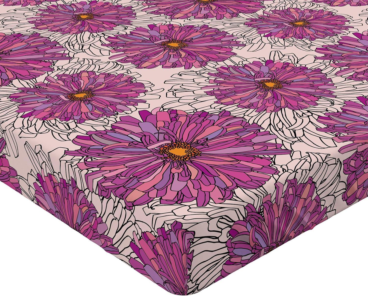 imageAmbesonne Floral Fitted Sheet Romantic Valentines Day Theme Overlapping Simplistic Rose Flowers Art Decorative Soft Fabric Bedding AllRound Elastic Pocket Full Size Pale Salmon and BlushPale Fuchsia and Blush