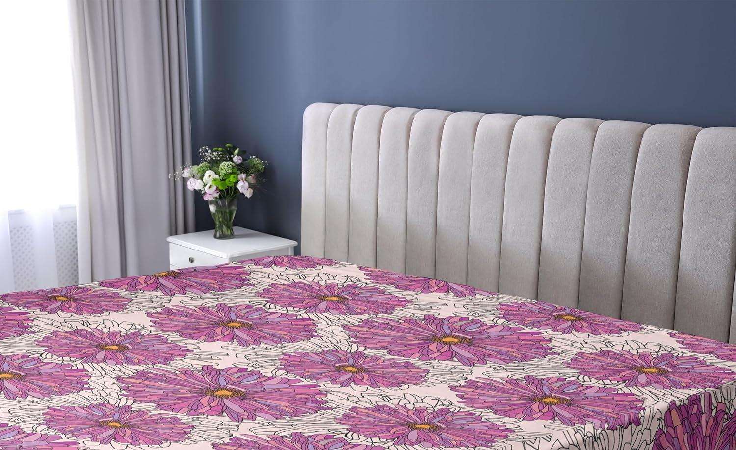 imageAmbesonne Floral Fitted Sheet Romantic Valentines Day Theme Overlapping Simplistic Rose Flowers Art Decorative Soft Fabric Bedding AllRound Elastic Pocket Full Size Pale Salmon and BlushPale Fuchsia and Blush