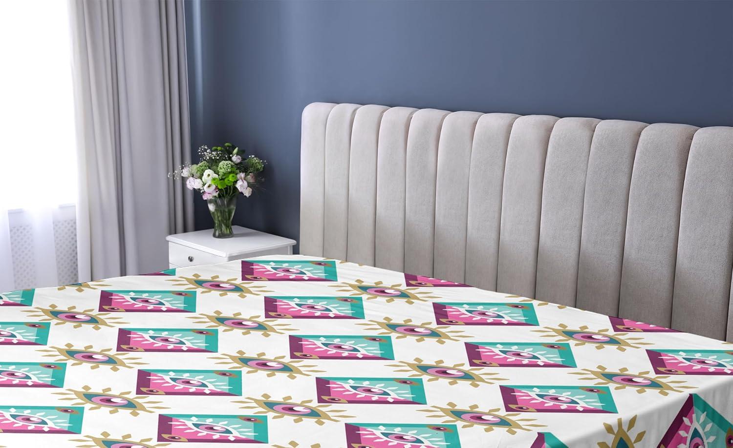 imageAmbesonne Floral Fitted Sheet Romantic Valentines Day Theme Overlapping Simplistic Rose Flowers Art Decorative Soft Fabric Bedding AllRound Elastic Pocket Full Size Pale Salmon and BlushPink and Dark Seafoam