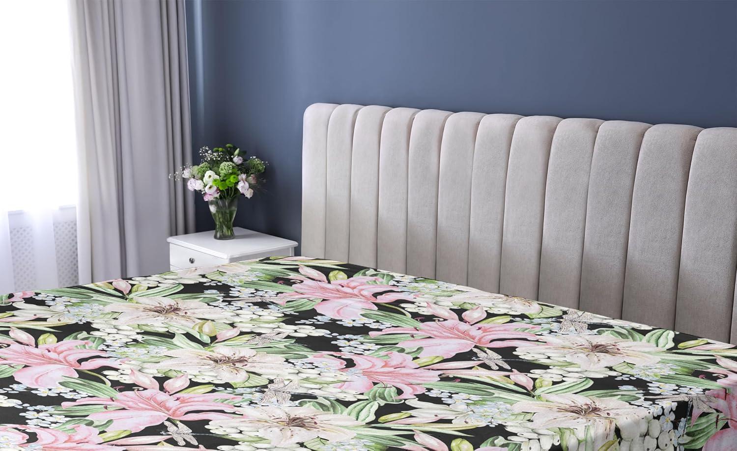 imageAmbesonne Floral Fitted Sheet Valentines Day Romantic Concept Watercolor Hydrangeas Roses Birds Decorative Soft Bedding AllRound Elastic Pocket California King Soft Pink Pistachio GreenSoft Pink Pale Green