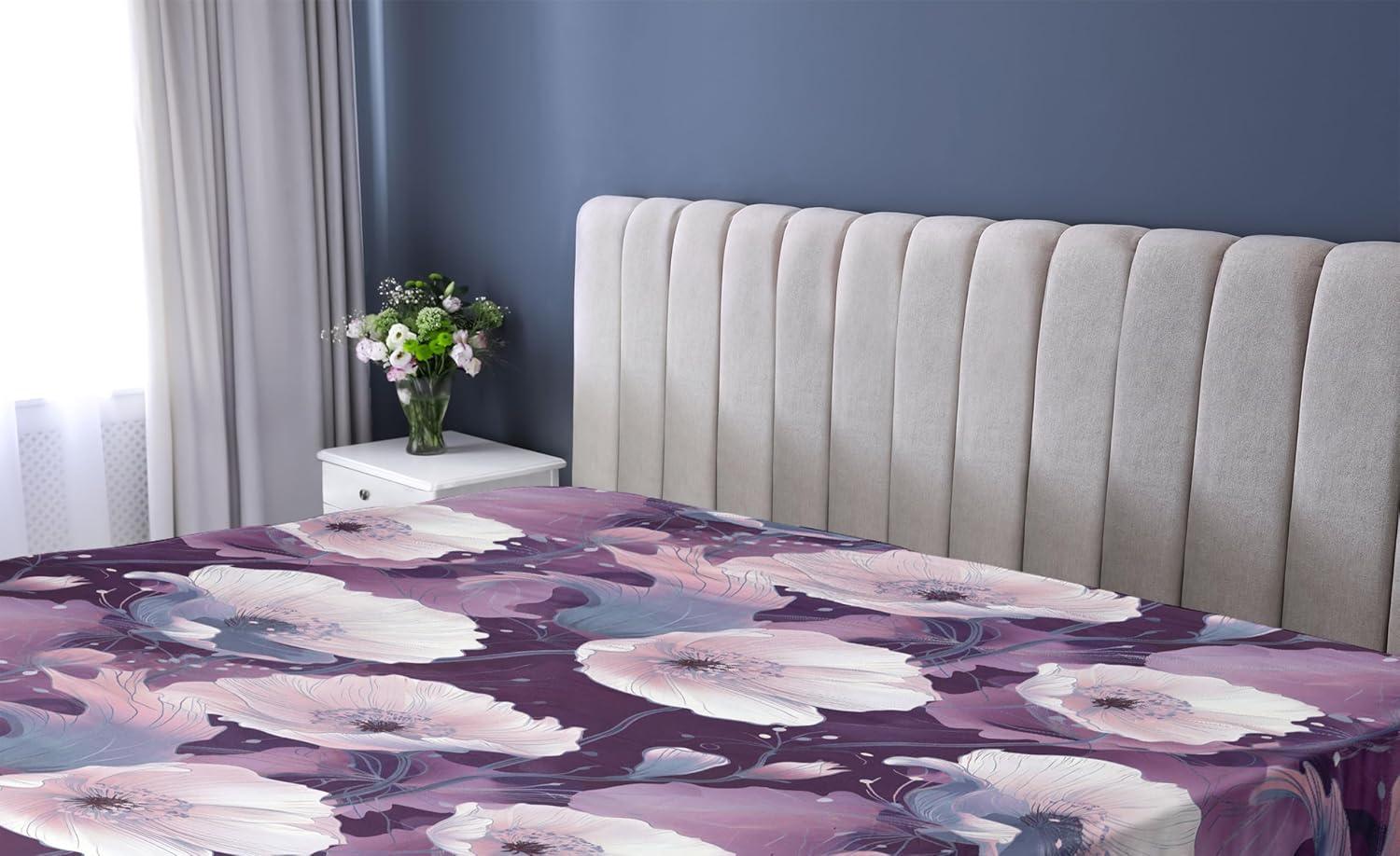 imageAmbesonne Floral Fitted Sheet Valentines Day Romantic Concept Watercolor Hydrangeas Roses Birds Decorative Soft Bedding AllRound Elastic Pocket California King Soft Pink Pistachio GreenLilac Pale Fuchsia Plum