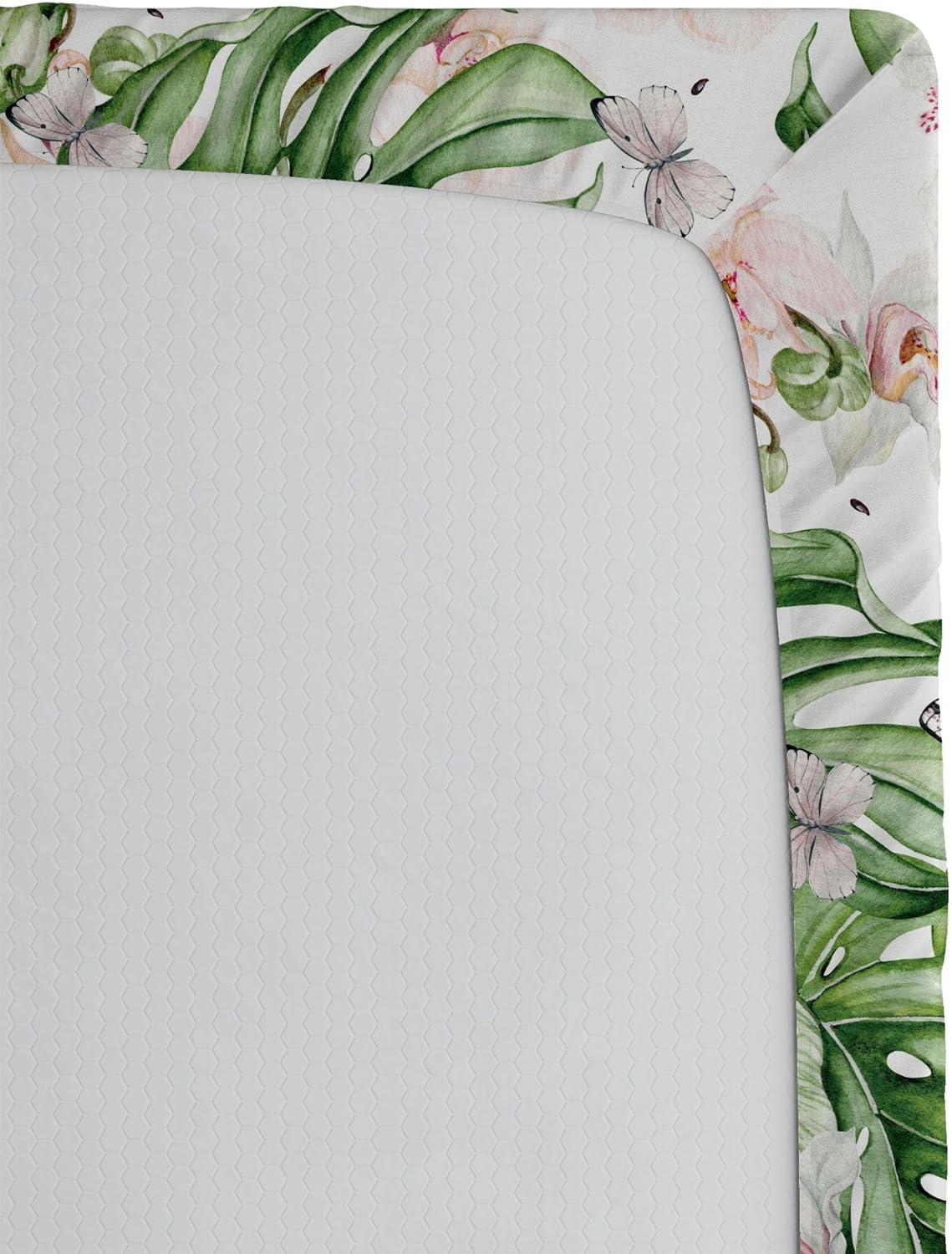 imageAmbesonne Floral Fitted Sheet Valentines Day Romantic Concept Watercolor Hydrangeas Roses Birds Decorative Soft Bedding AllRound Elastic Pocket California King Soft Pink Pistachio GreenReseda Green and Pale Rose