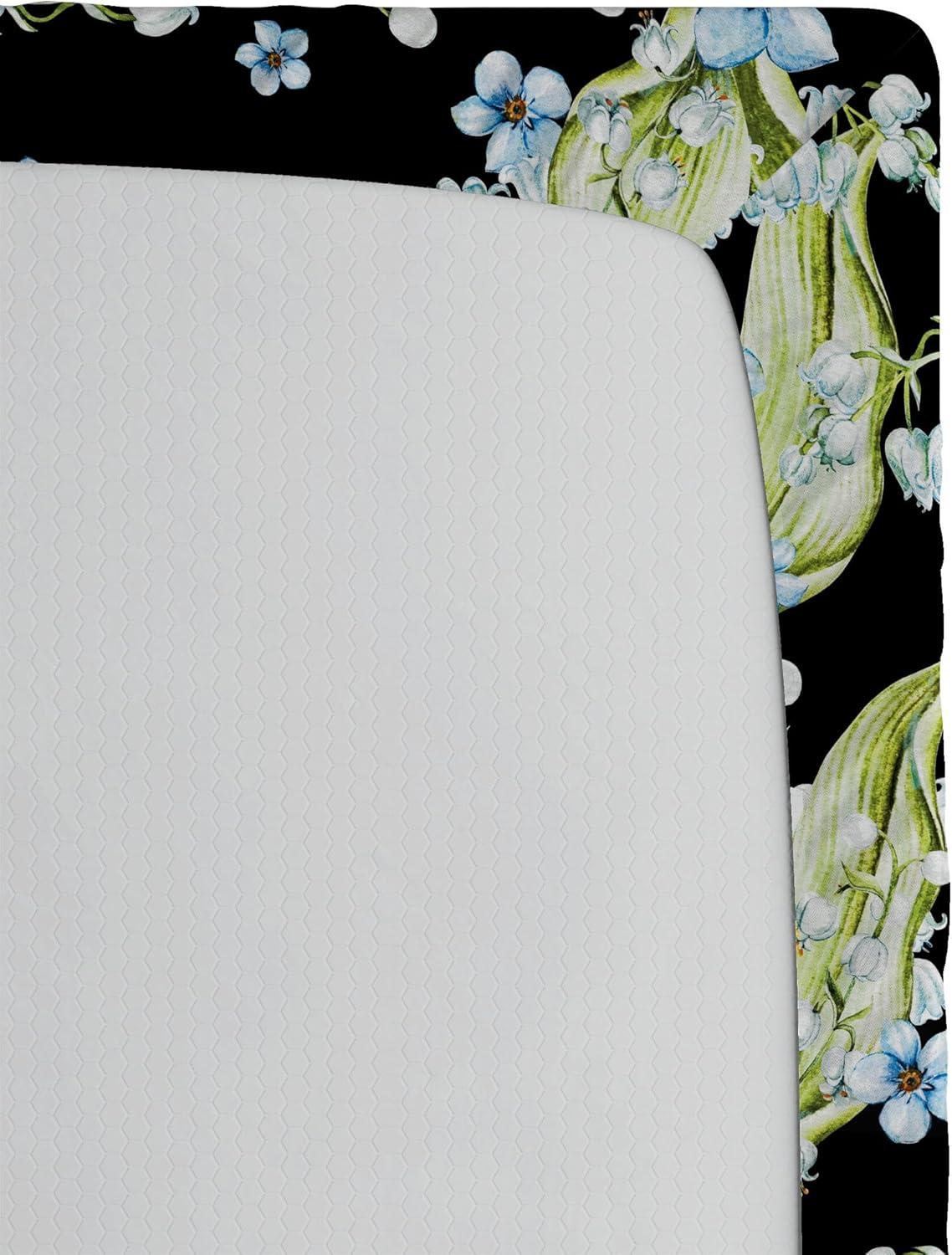 imageAmbesonne Floral Fitted Sheet Valentines Day Romantic Concept Watercolor Hydrangeas Roses Birds Decorative Soft Bedding AllRound Elastic Pocket California King Soft Pink Pistachio GreenPastel Green and Pale Blue