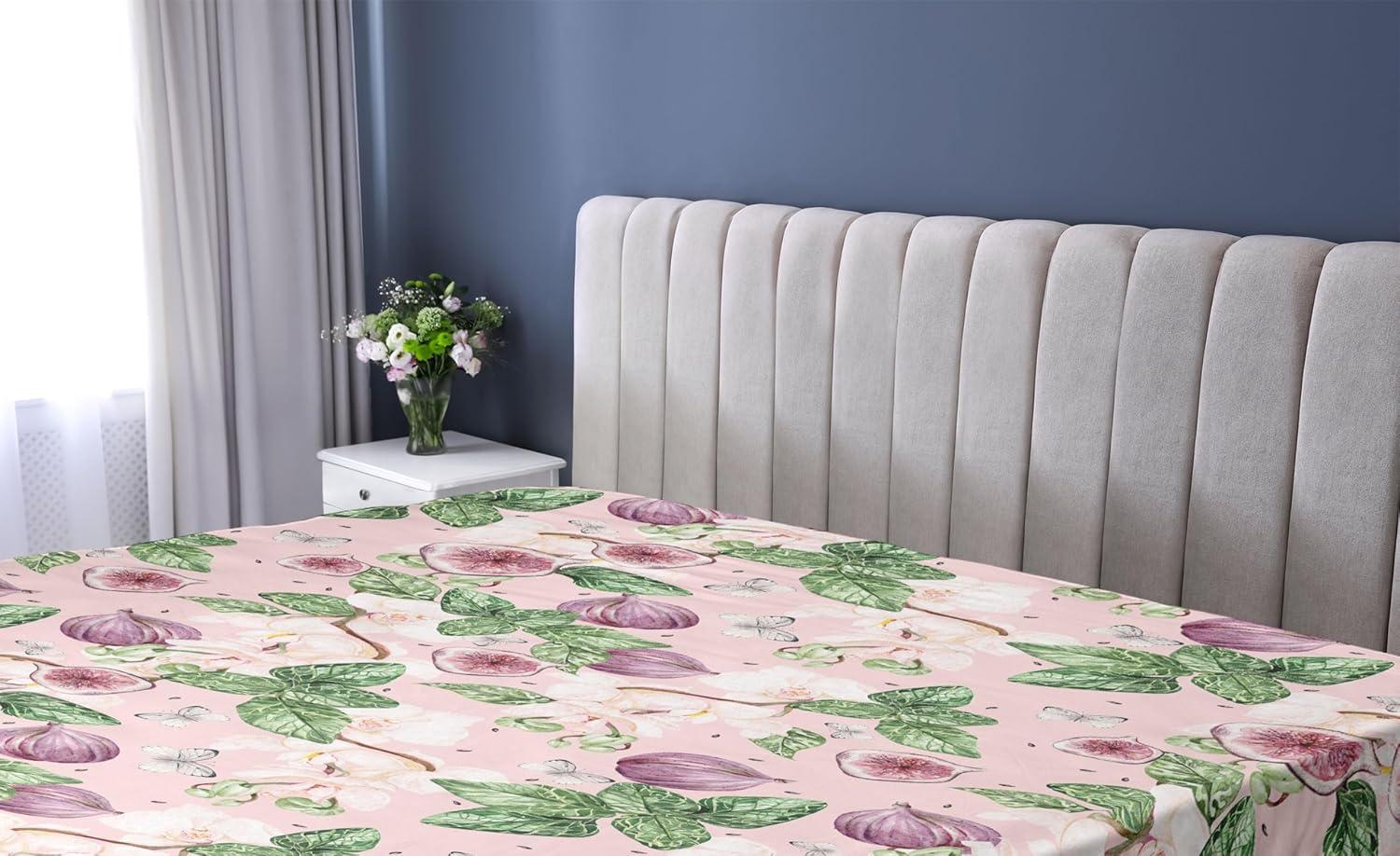 imageAmbesonne Floral Fitted Sheet Valentines Day Romantic Concept Watercolor Hydrangeas Roses Birds Decorative Soft Bedding AllRound Elastic Pocket California King Soft Pink Pistachio GreenFern Green Lilac and Blush