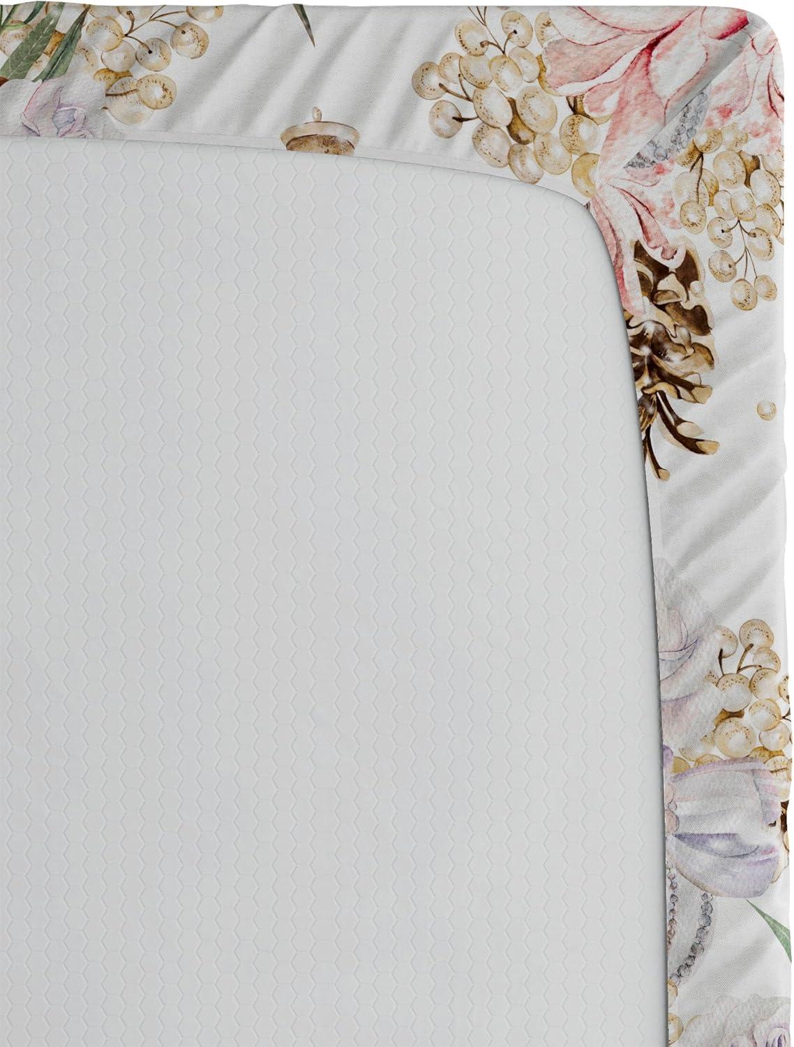 imageAmbesonne Floral Fitted Sheet Valentines Day Romantic Concept Watercolor Hydrangeas Roses Birds Decorative Soft Bedding AllRound Elastic Pocket California King Soft Pink Pistachio GreenPale Ceil Blue Green