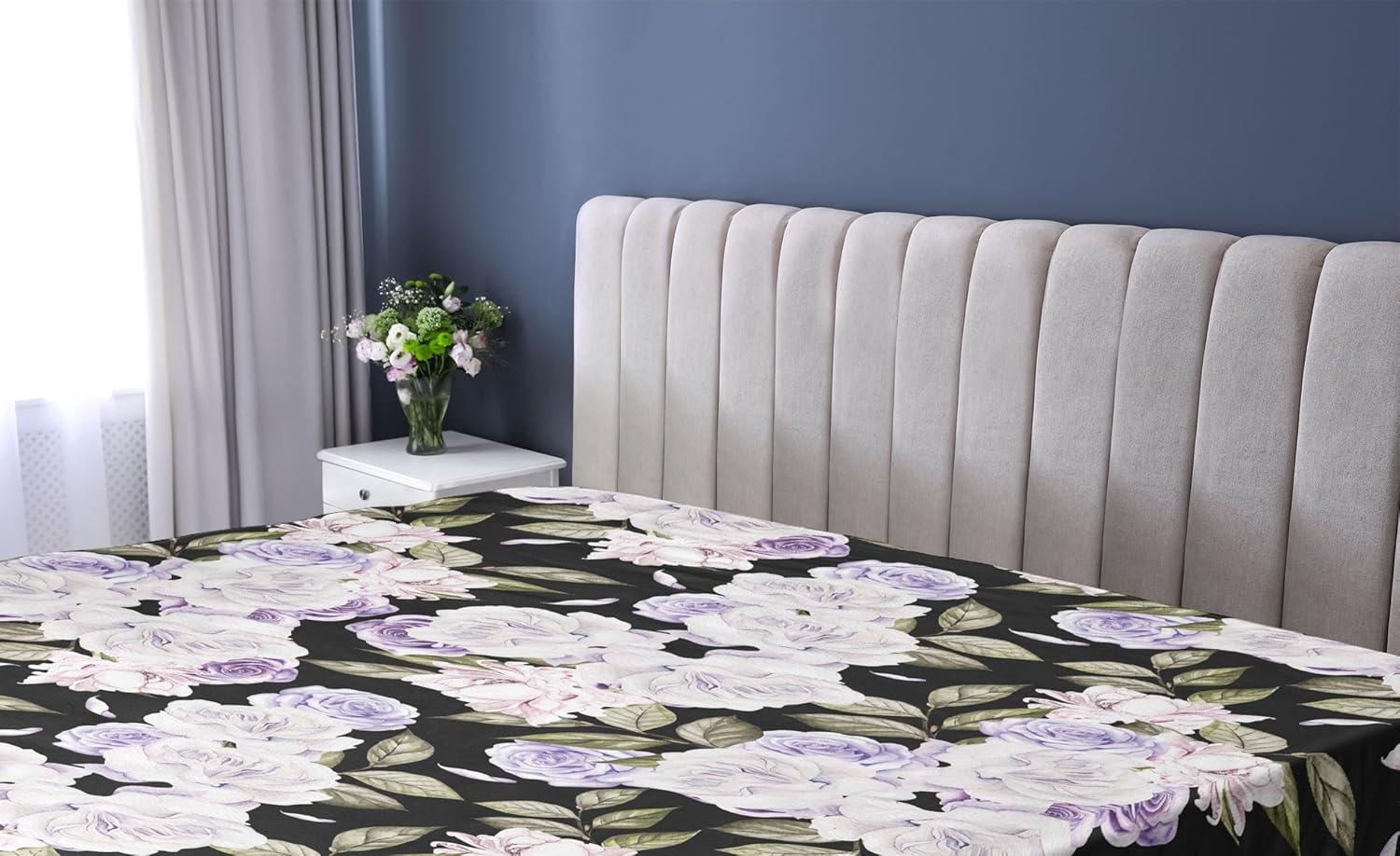 imageAmbesonne Floral Fitted Sheet Valentines Day Romantic Concept Watercolor Hydrangeas Roses Birds Decorative Soft Bedding AllRound Elastic Pocket California King Soft Pink Pistachio GreenLavender Blue Green