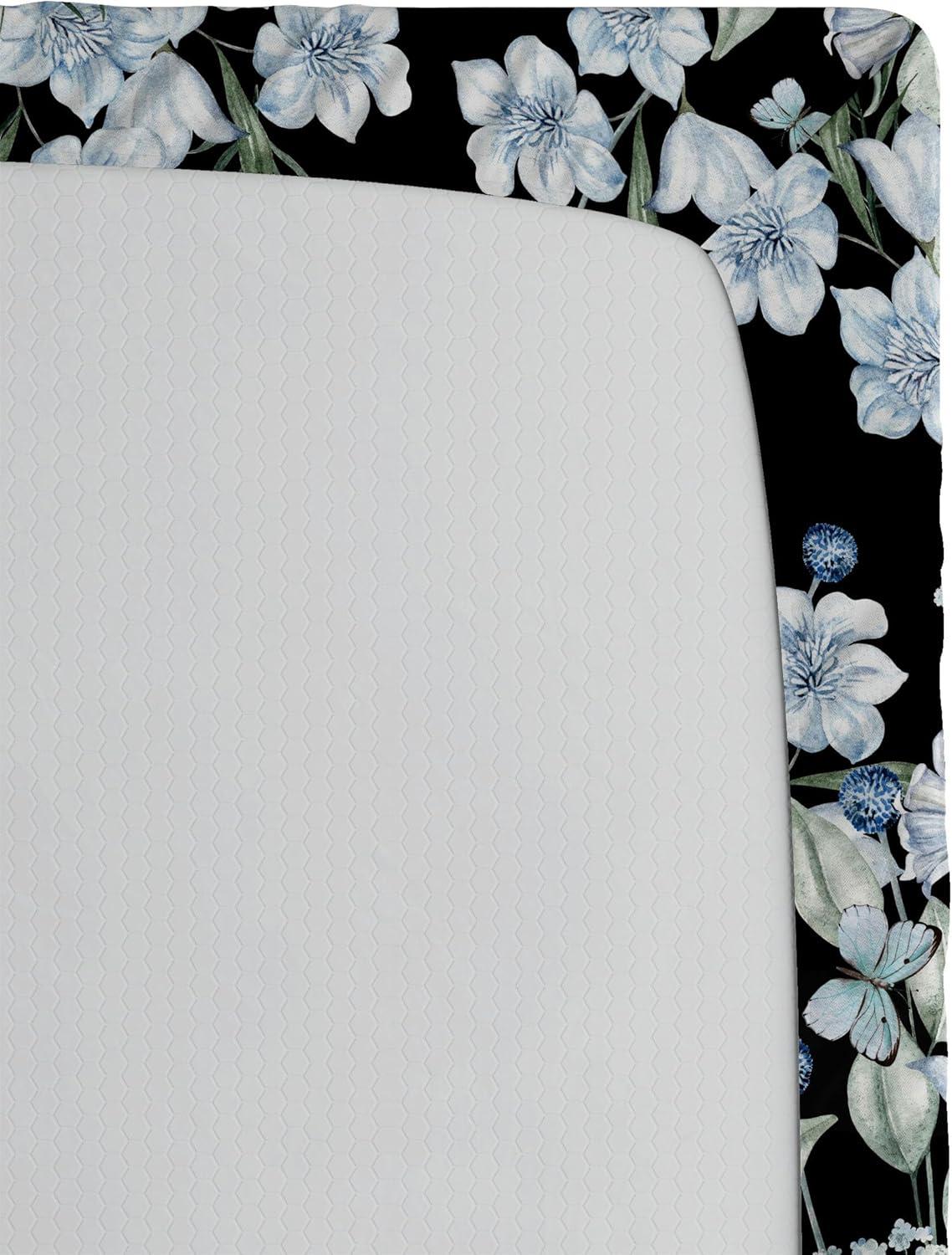 imageAmbesonne Floral Fitted Sheet Valentines Day Romantic Concept Watercolor Hydrangeas Roses Birds Decorative Soft Bedding AllRound Elastic Pocket California King Soft Pink Pistachio GreenPale Green and Soft Blue