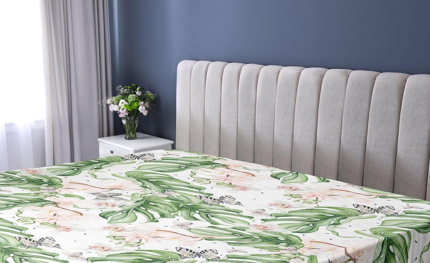 imageAmbesonne Floral Fitted Sheet Valentines Day Romantic Concept Watercolor Hydrangeas Roses Birds Decorative Soft Bedding AllRound Elastic Pocket California King Soft Pink Pistachio GreenReseda Green and Pale Rose