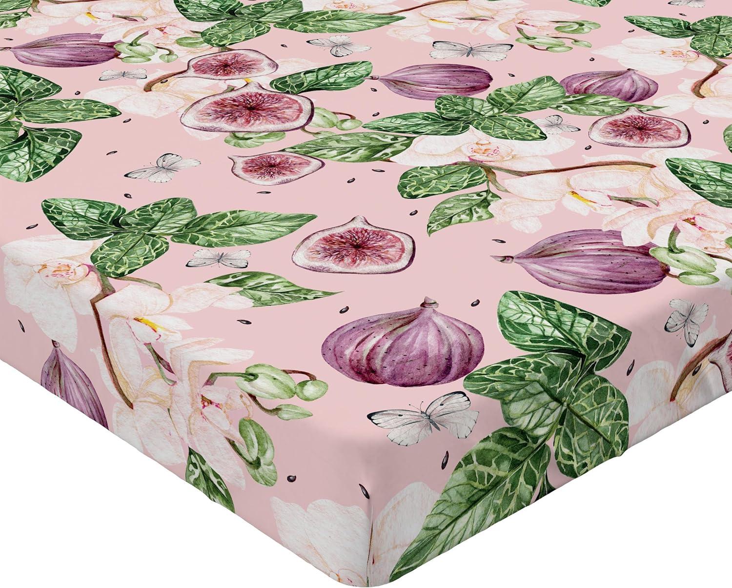 imageAmbesonne Floral Fitted Sheet Valentines Day Romantic Concept Watercolor Hydrangeas Roses Birds Decorative Soft Bedding AllRound Elastic Pocket California King Soft Pink Pistachio GreenFern Green Lilac and Blush