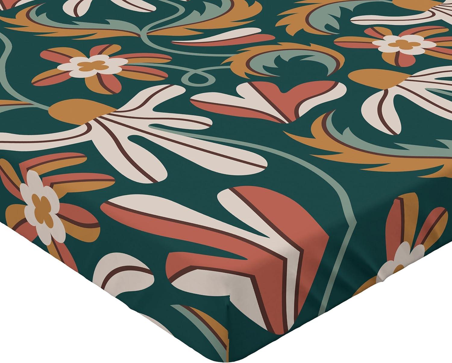 imageAmbesonne Floral Fitted Sheet Valentines Day Romantic Concept Watercolor Hydrangeas Roses Birds Decorative Soft Bedding AllRound Elastic Pocket California King Soft Pink Pistachio GreenPale Rust Grey Teal and Amber