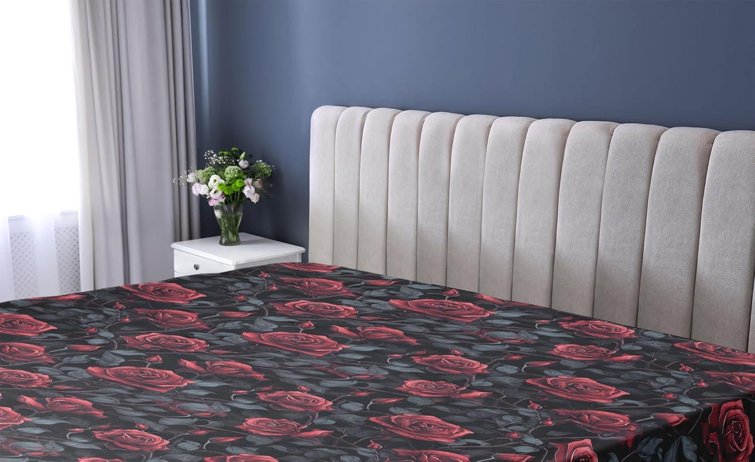 imageAmbesonne Floral Fitted Sheet Valentines Day Romantic Concept Watercolor Hydrangeas Roses Birds Decorative Soft Bedding AllRound Elastic Pocket California King Soft Pink Pistachio GreenRed Blue Grey Dark Grey