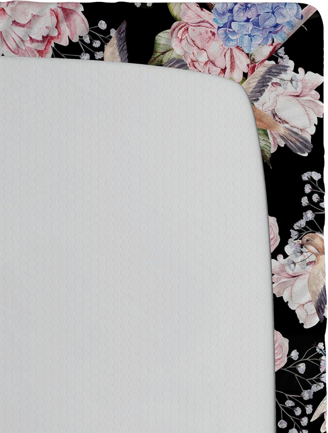 imageAmbesonne Floral Fitted Sheet Valentines Day Romantic Concept Watercolor Hydrangeas Roses Birds Decorative Soft Bedding AllRound Elastic Pocket California King Soft Pink Pistachio GreenSoft Pink Pistachio Green