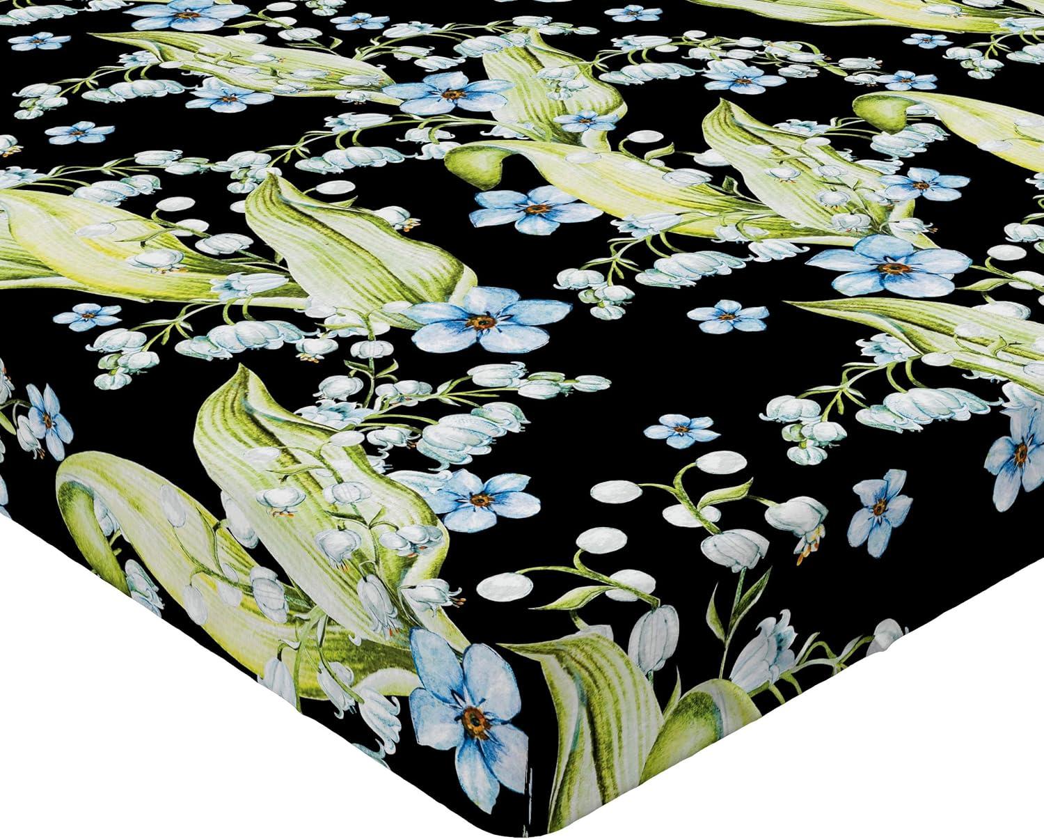 imageAmbesonne Floral Fitted Sheet Valentines Day Romantic Concept Watercolor Hydrangeas Roses Birds Decorative Soft Bedding AllRound Elastic Pocket California King Soft Pink Pistachio GreenPastel Green and Pale Blue