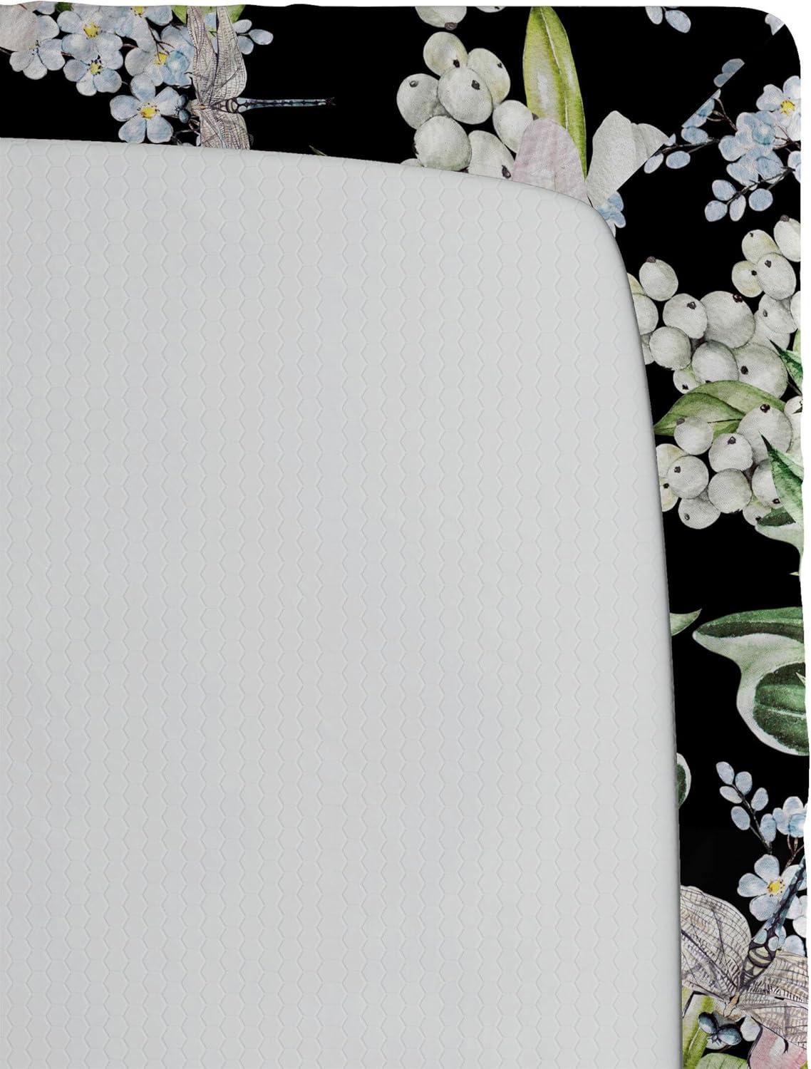 imageAmbesonne Floral Fitted Sheet Valentines Day Romantic Concept Watercolor Hydrangeas Roses Birds Decorative Soft Bedding AllRound Elastic Pocket California King Soft Pink Pistachio GreenLaurel Green Black White