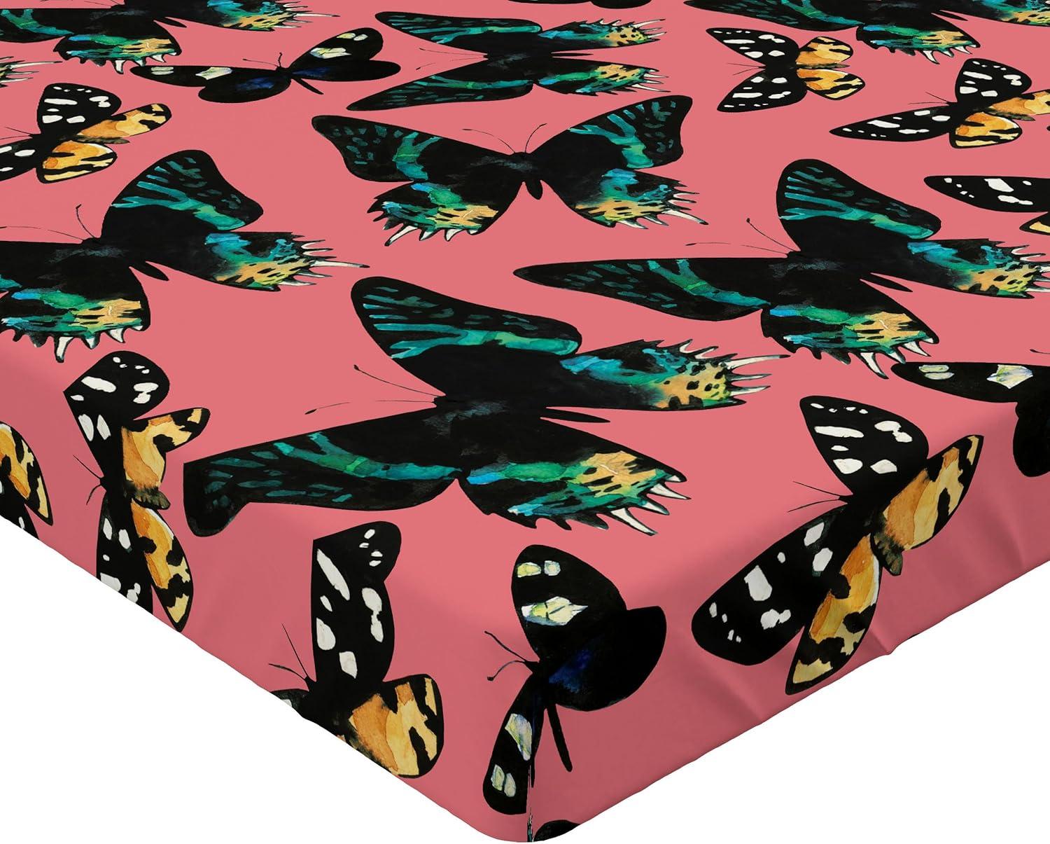 imageAmbesonne Floral Fitted Sheet Valentines Day Romantic Concept Watercolor Hydrangeas Roses Birds Decorative Soft Bedding AllRound Elastic Pocket California King Soft Pink Pistachio GreenPastel Pink Forest Green