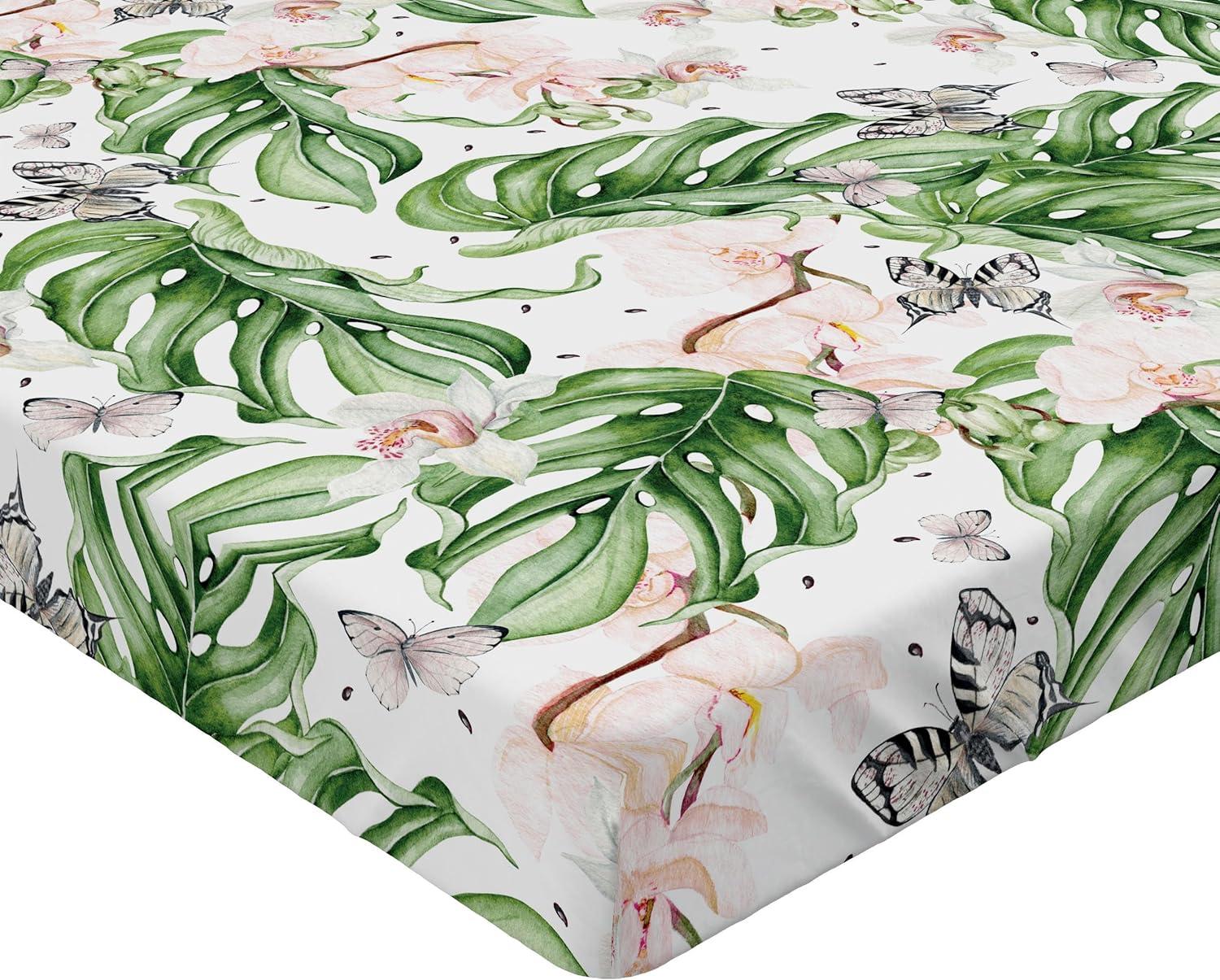 imageAmbesonne Floral Fitted Sheet Valentines Day Romantic Concept Watercolor Hydrangeas Roses Birds Decorative Soft Bedding AllRound Elastic Pocket California King Soft Pink Pistachio GreenReseda Green and Pale Rose