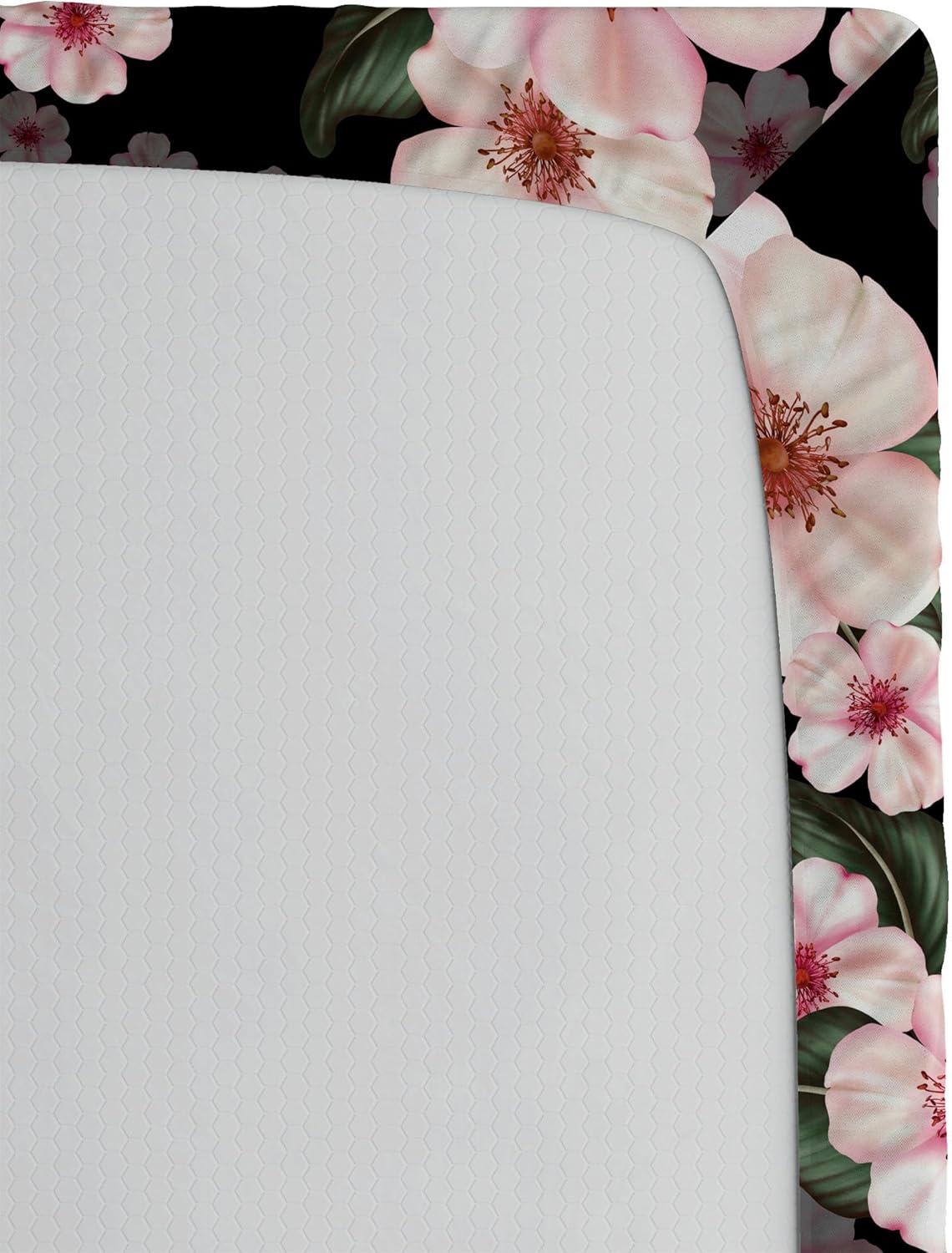 imageAmbesonne Floral Fitted Sheet Valentines Day Romantic Concept Watercolor Hydrangeas Roses Birds Decorative Soft Bedding AllRound Elastic Pocket California King Soft Pink Pistachio GreenBlush Reseda Green