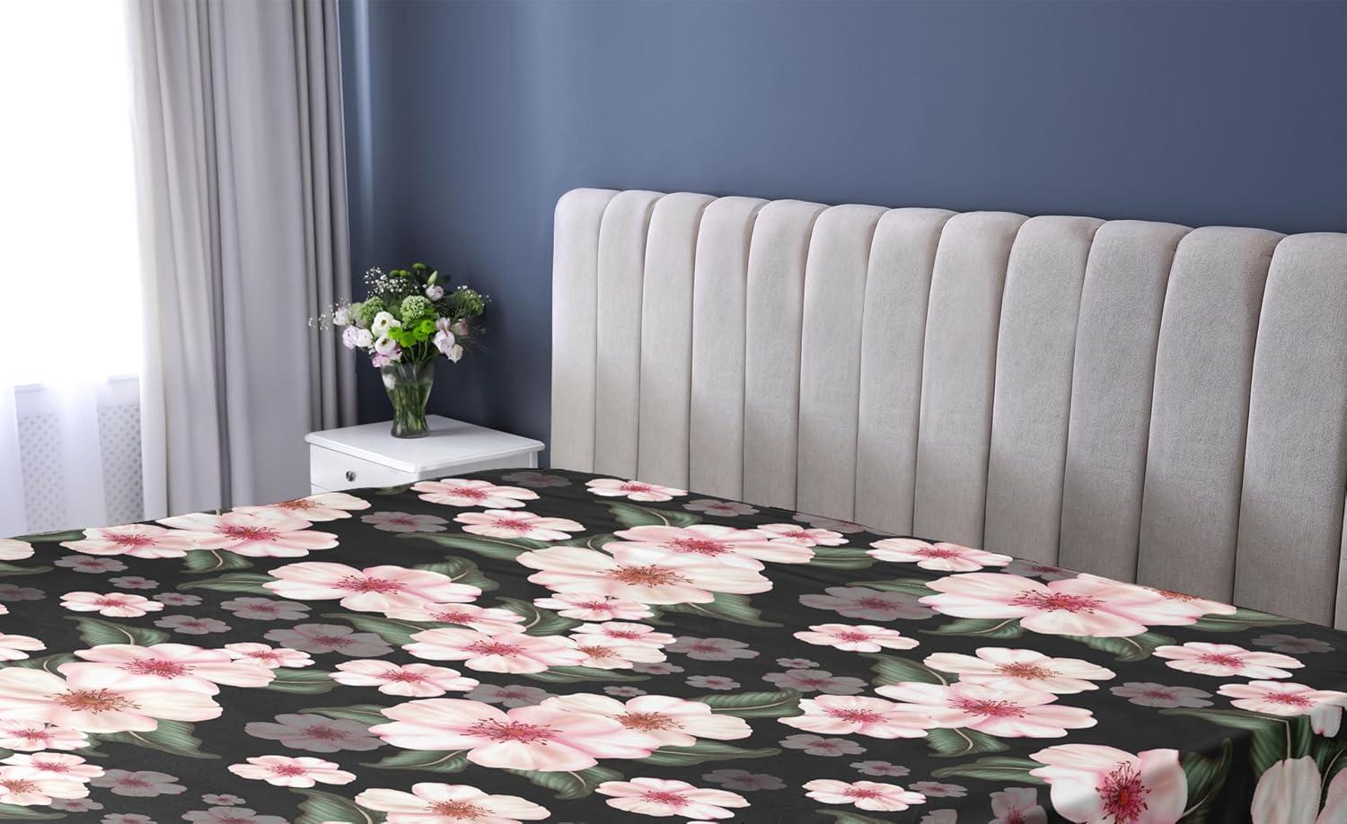 imageAmbesonne Floral Fitted Sheet Valentines Day Romantic Concept Watercolor Hydrangeas Roses Birds Decorative Soft Bedding AllRound Elastic Pocket California King Soft Pink Pistachio GreenBlush Reseda Green