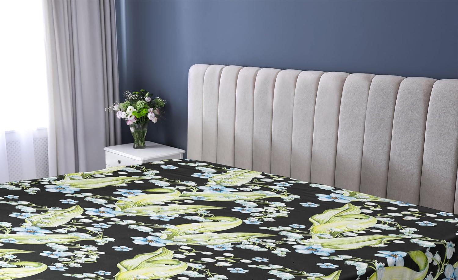 imageAmbesonne Floral Fitted Sheet Valentines Day Romantic Concept Watercolor Hydrangeas Roses Birds Decorative Soft Bedding AllRound Elastic Pocket California King Soft Pink Pistachio GreenPastel Green and Pale Blue
