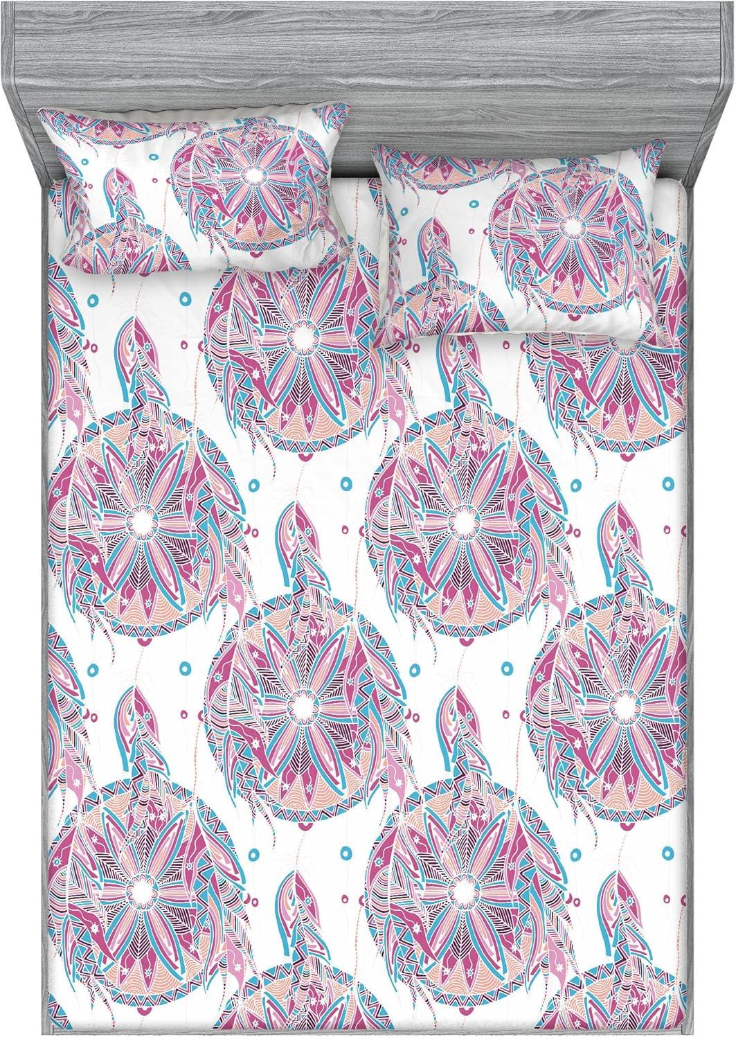 imageAmbesonne Floral Fitted Sheet amp Pillow Sham Set Monochrome Lily Flowers Valentines Day Concept Retro Illustration Decorative Printed 3 Piece Bedding Decor Set Full Charcoal Grey and WhitePastel Pink and Sky Blue