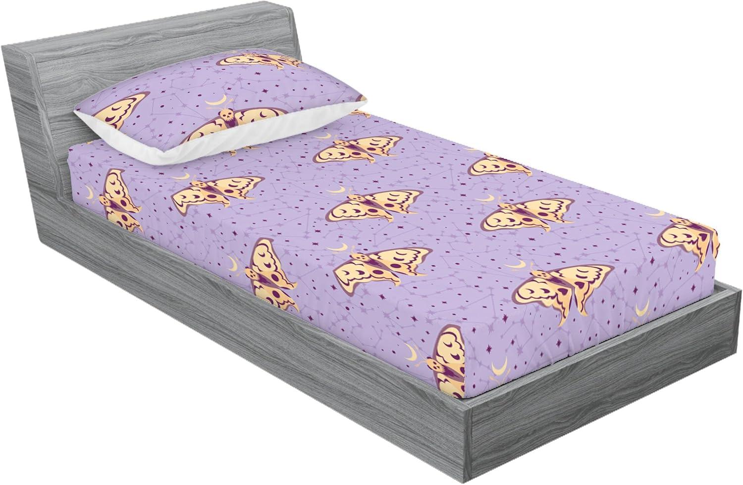 imageAmbesonne Floral Fitted Sheet amp Pillow Sham Set Romantic Valentines Day Theme Overlapping Simplistic Rose Flowers Art Decorative Printed 3 Piece Bedding Decor Set Calking Pale Salmon and BlushPastel Brown Lavender