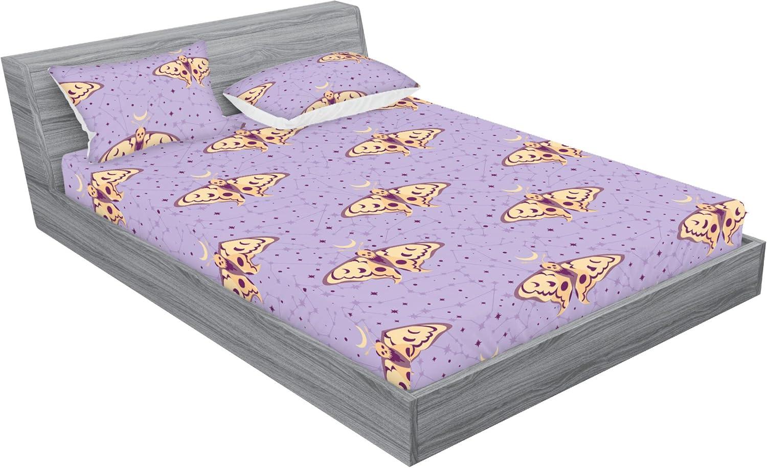imageAmbesonne Floral Fitted Sheet amp Pillow Sham Set Romantic Valentines Day Theme Overlapping Simplistic Rose Flowers Art Decorative Printed 3 Piece Bedding Decor Set Calking Pale Salmon and BlushPastel Brown Lavender
