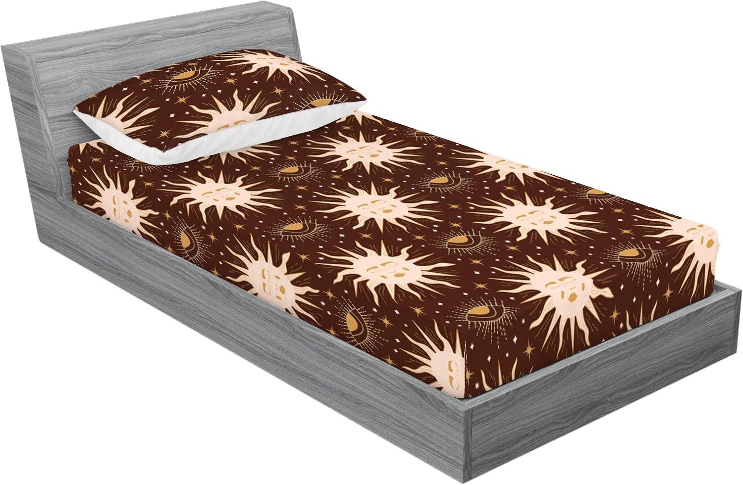 imageAmbesonne Floral Fitted Sheet amp Pillow Sham Set Romantic Valentines Day Theme Overlapping Simplistic Rose Flowers Art Decorative Printed 3 Piece Bedding Decor Set Calking Pale Salmon and BlushDark Rosewood and Pale Peach