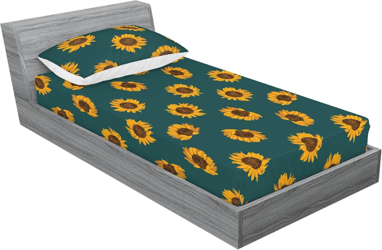 imageAmbesonne Floral Fitted Sheet amp Pillow Sham Set Roses Lavender Eucalyptus Watercolor Valentines Day Romantic Concept Decorative Printed 2 Piece Bedding Decor Set Twinxl Purple Grey and Off WhiteOrange Teal Brown