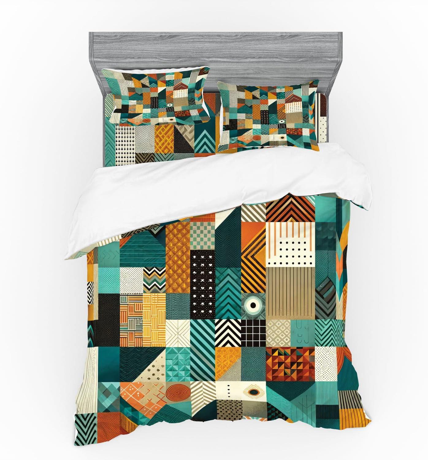 imageAmbesonne Floral Heart Bedding Set Tenderness of Romantic Garden Ivy Branches and Roses Valentines Day 3 Piece Duvet Cover Set with Sham and Fitted Sheet Twin XL Size Laurel Green and PinkTeal Orange Multicolor