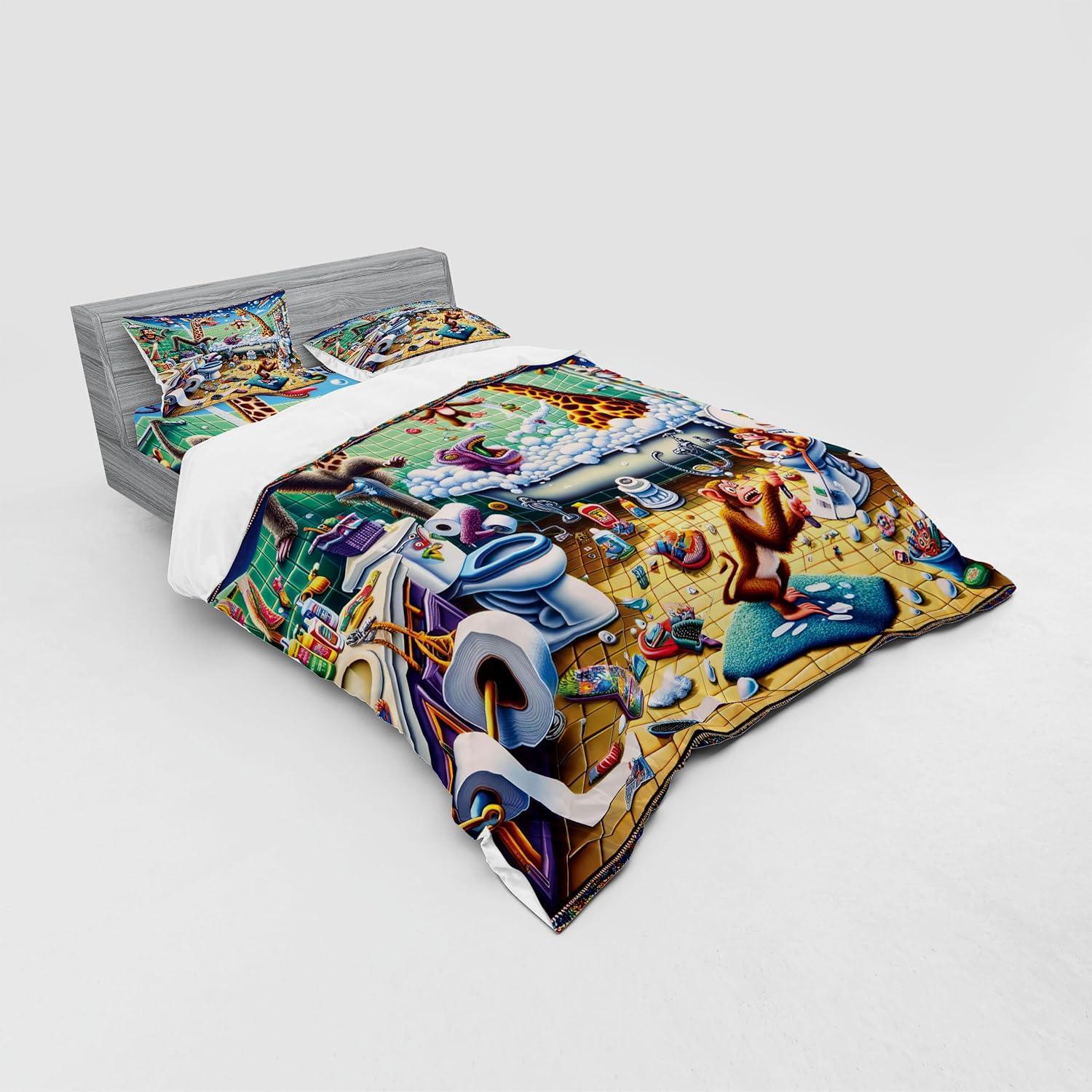 imageAmbesonne Floral Heart Bedding Set Tenderness of Romantic Garden Ivy Branches and Roses Valentines Day 3 Piece Duvet Cover Set with Sham and Fitted Sheet Twin XL Size Laurel Green and PinkSea Green Blue and Mustard
