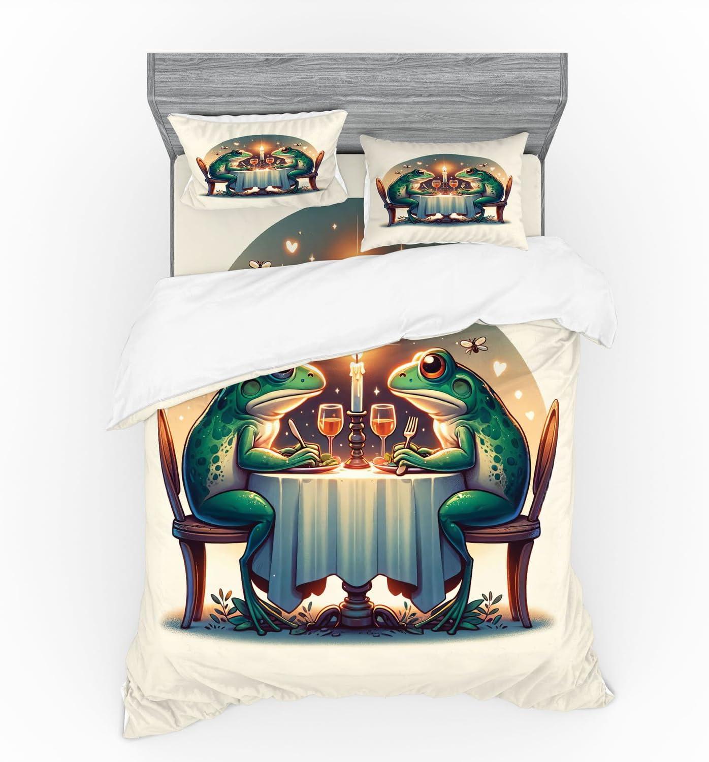 imageAmbesonne Floral Heart Bedding Set Tenderness of Romantic Garden Ivy Branches and Roses Valentines Day 3 Piece Duvet Cover Set with Sham and Fitted Sheet Twin XL Size Laurel Green and PinkFern Green White Brown