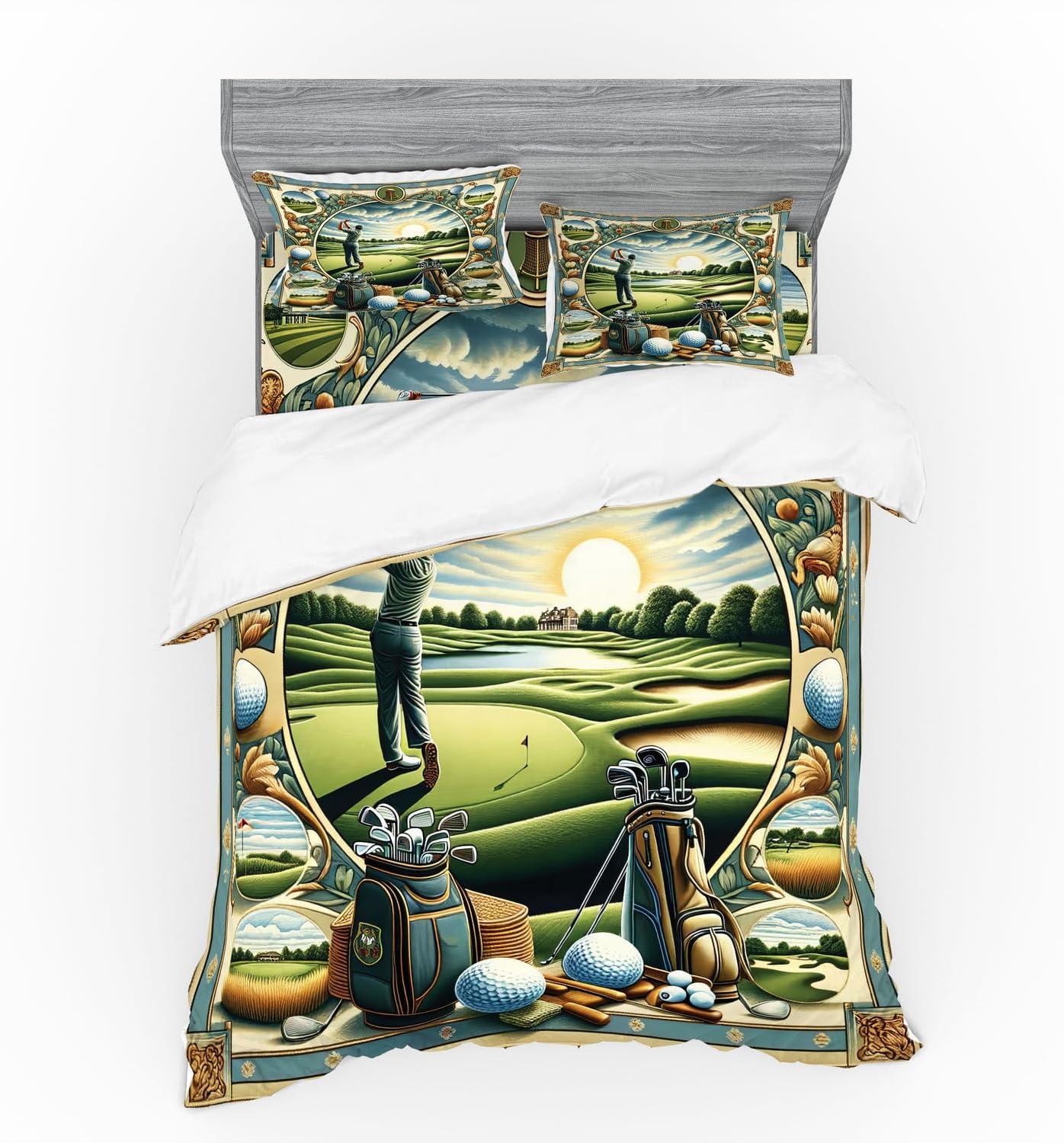 imageAmbesonne Floral Heart Bedding Set Tenderness of Romantic Garden Ivy Branches and Roses Valentines Day 3 Piece Duvet Cover Set with Sham and Fitted Sheet Twin XL Size Laurel Green and PinkFern Green Blue and Mustard